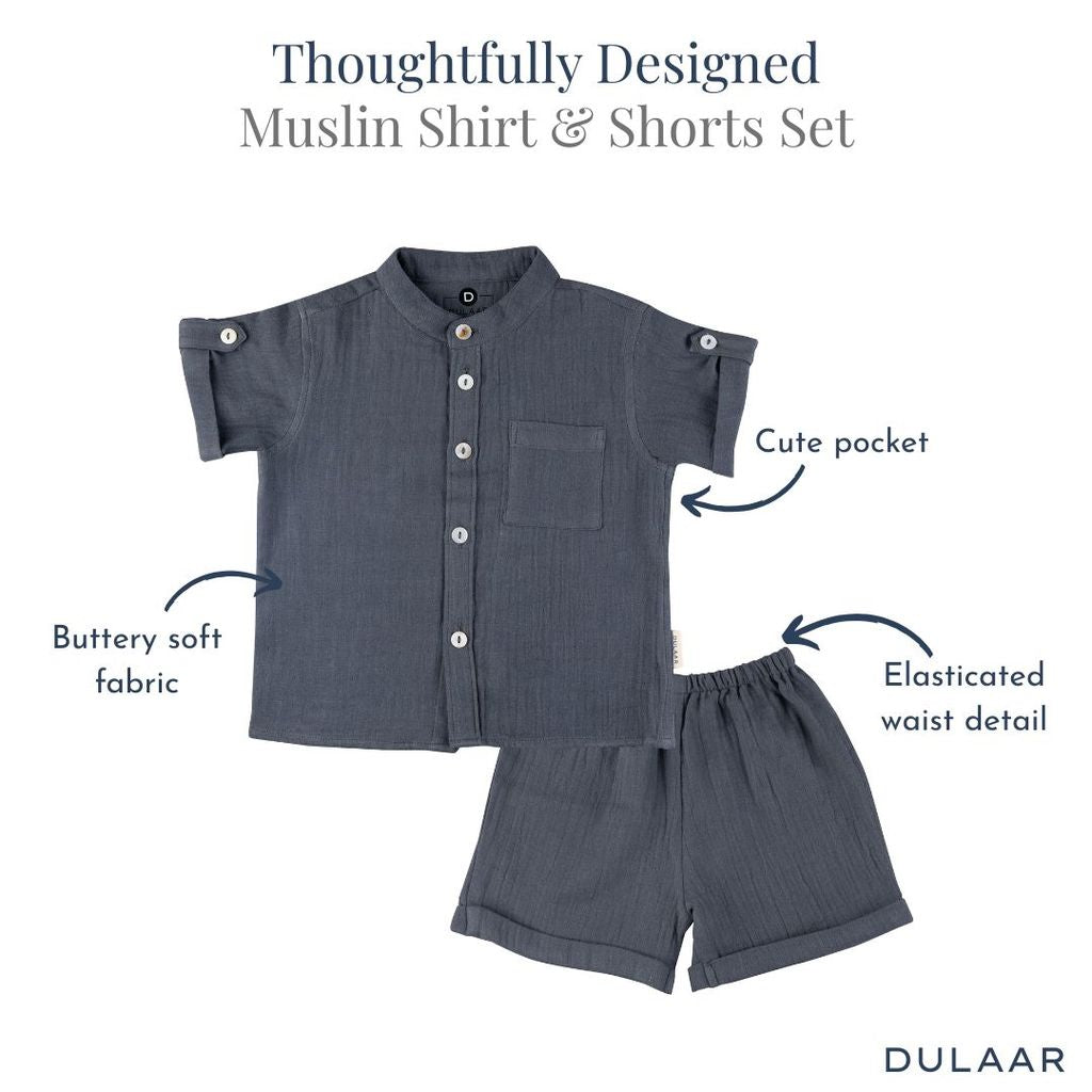 Muslin Shirt & Shorts Set