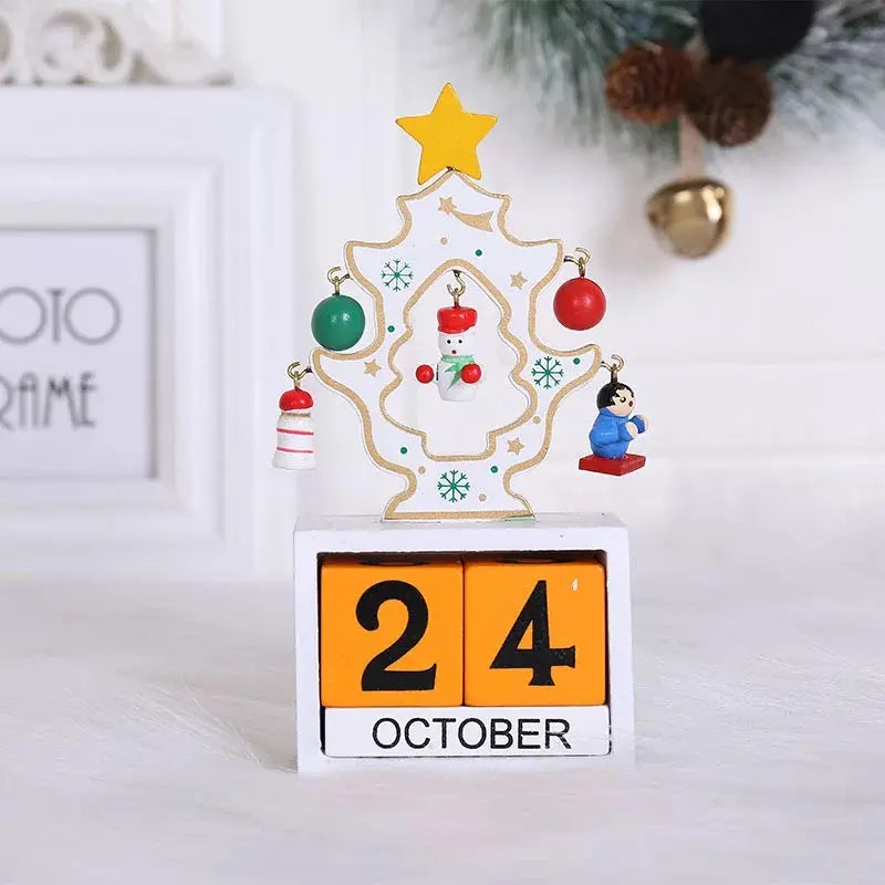 Wooden DIY Advent Calendar Countdown to Merry Day (White)