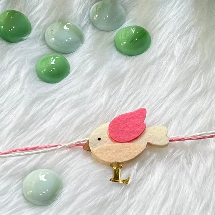 Babble Wrap Handmade Felt Rakhi With Initials
