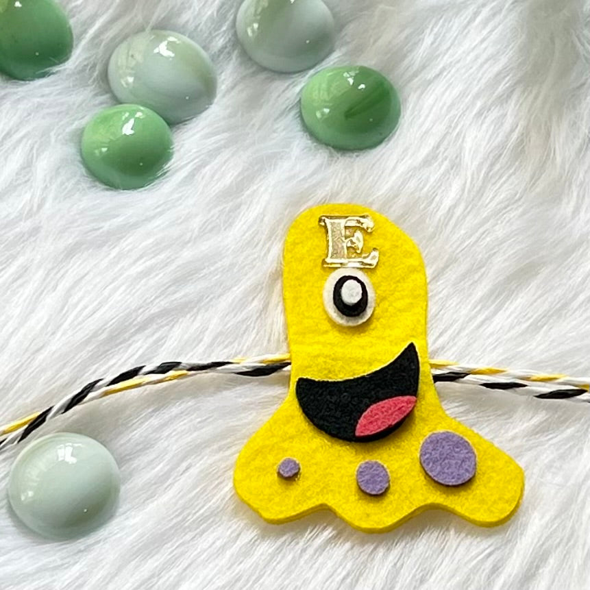 Babble Wrap Handmade Felt Rakhi With Initials - Boogie Boo