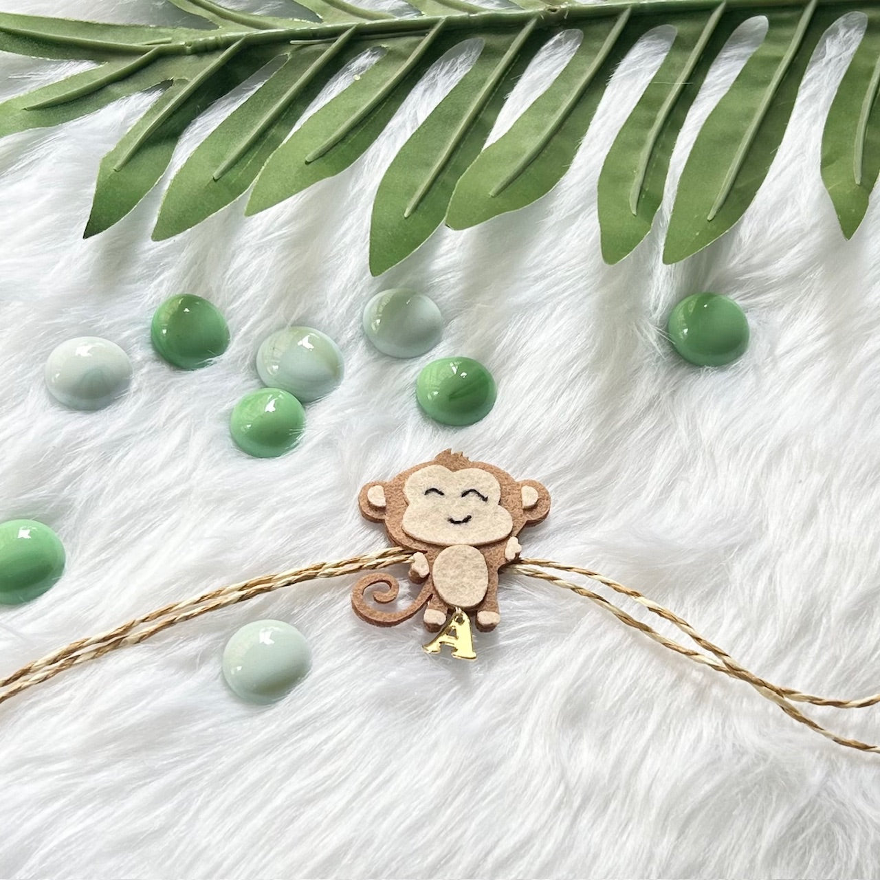 Babble Wrap Handmade Felt Rakhi With Initials - Cheeky Charlie