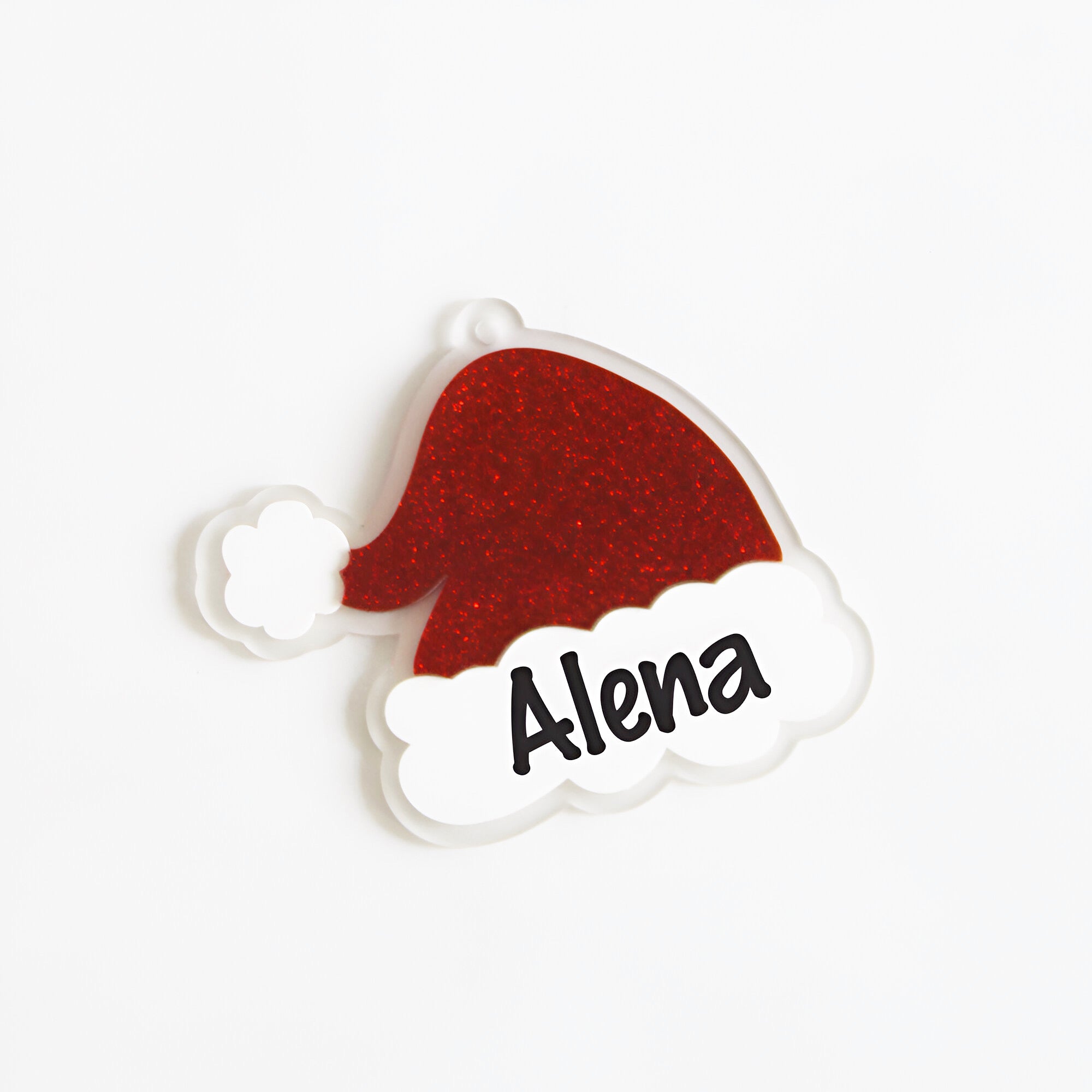 Santa Hat Glitter Ornament