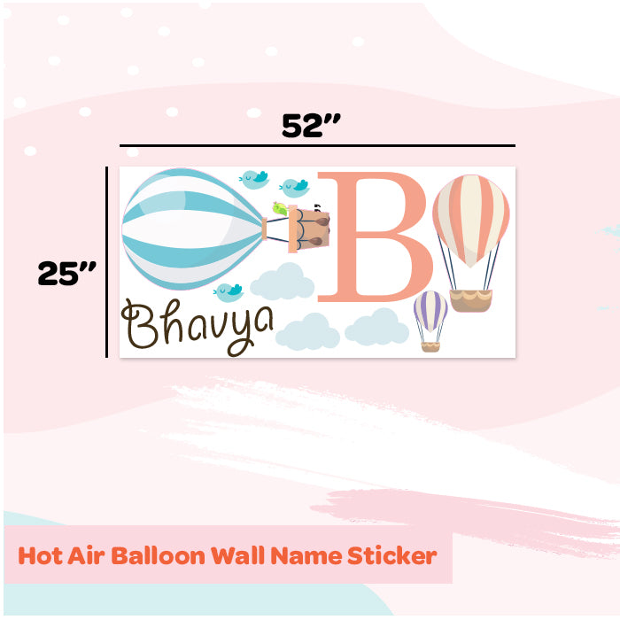 Hot Air Balloon Wall Name Sticker