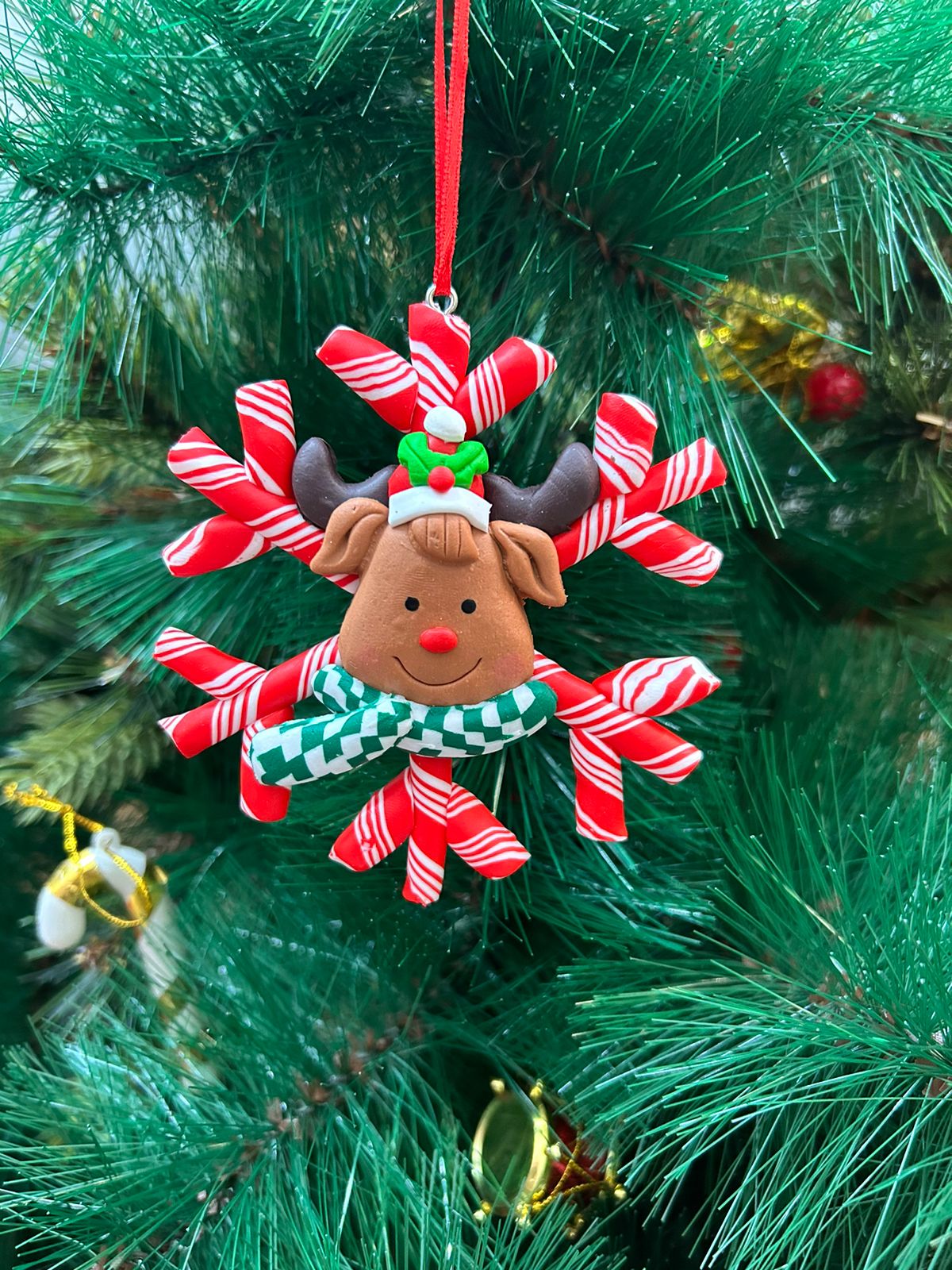 Reindeer in a Snowflake Ornament