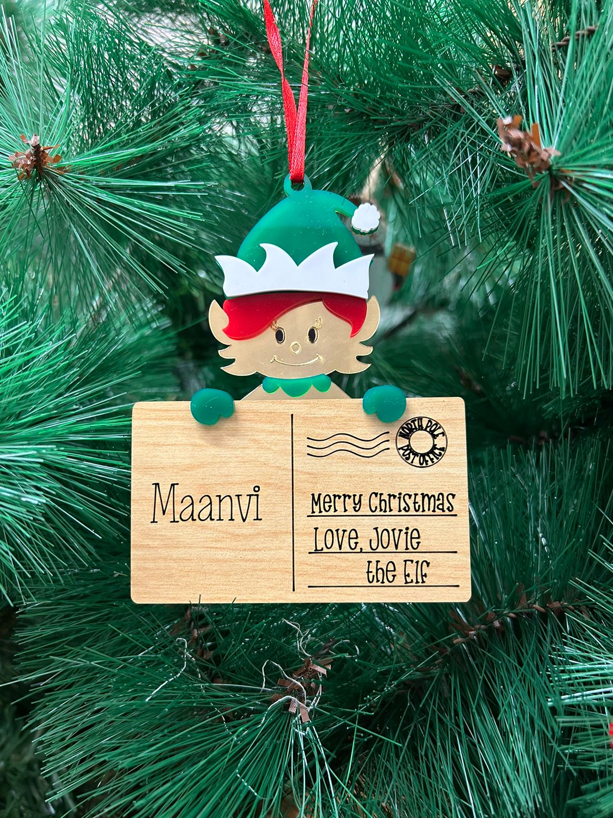 Post Card Ornament - Jovie the Elf