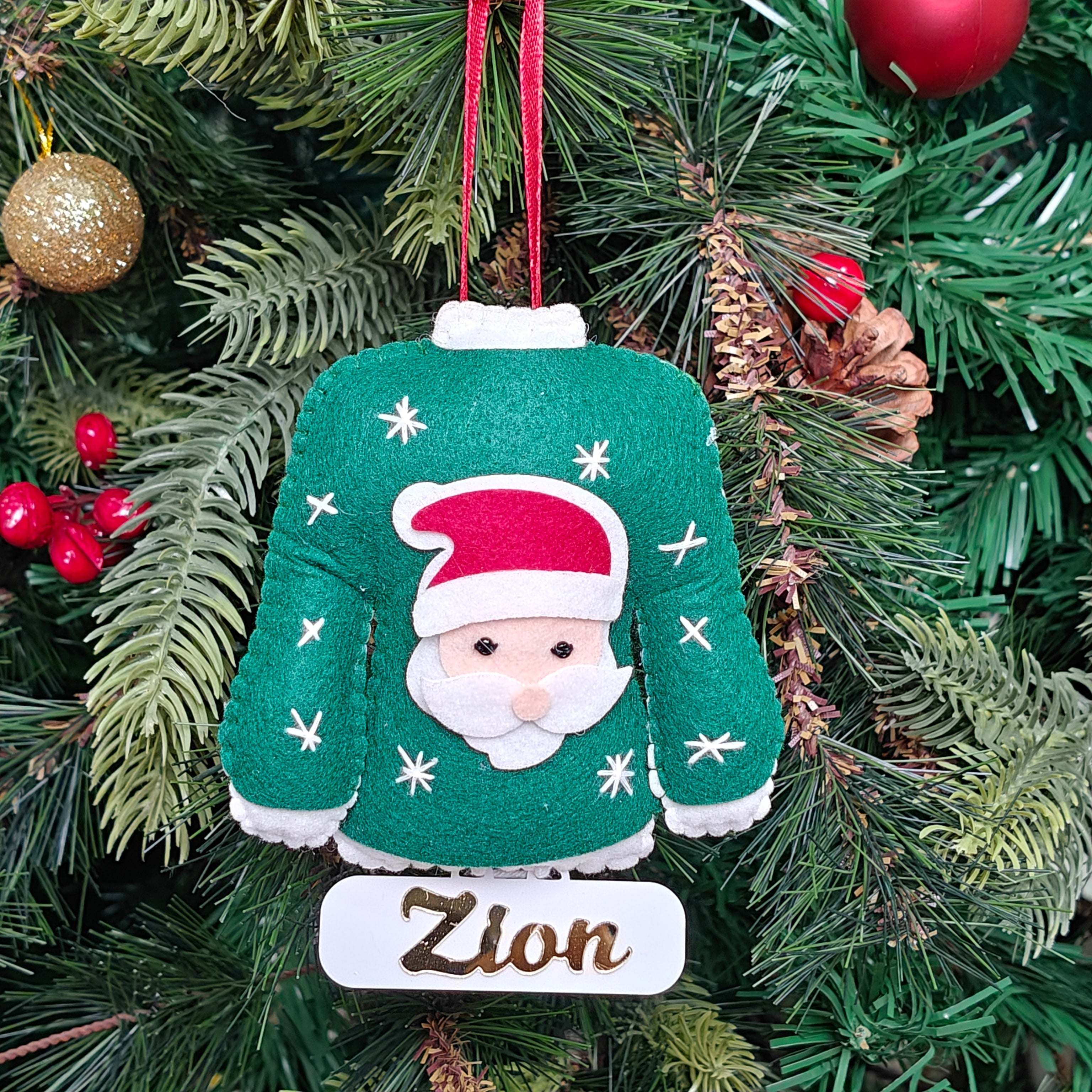 Personalised Santa Sweater Ornament