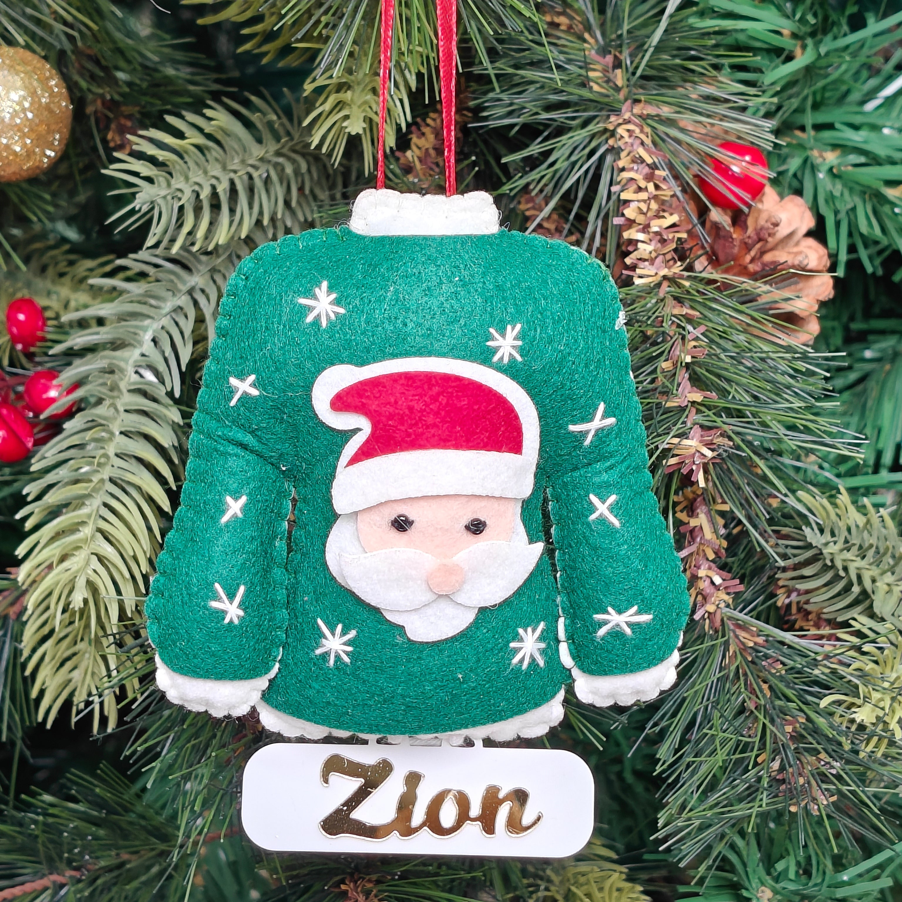 Personalised Santa Sweater Ornament