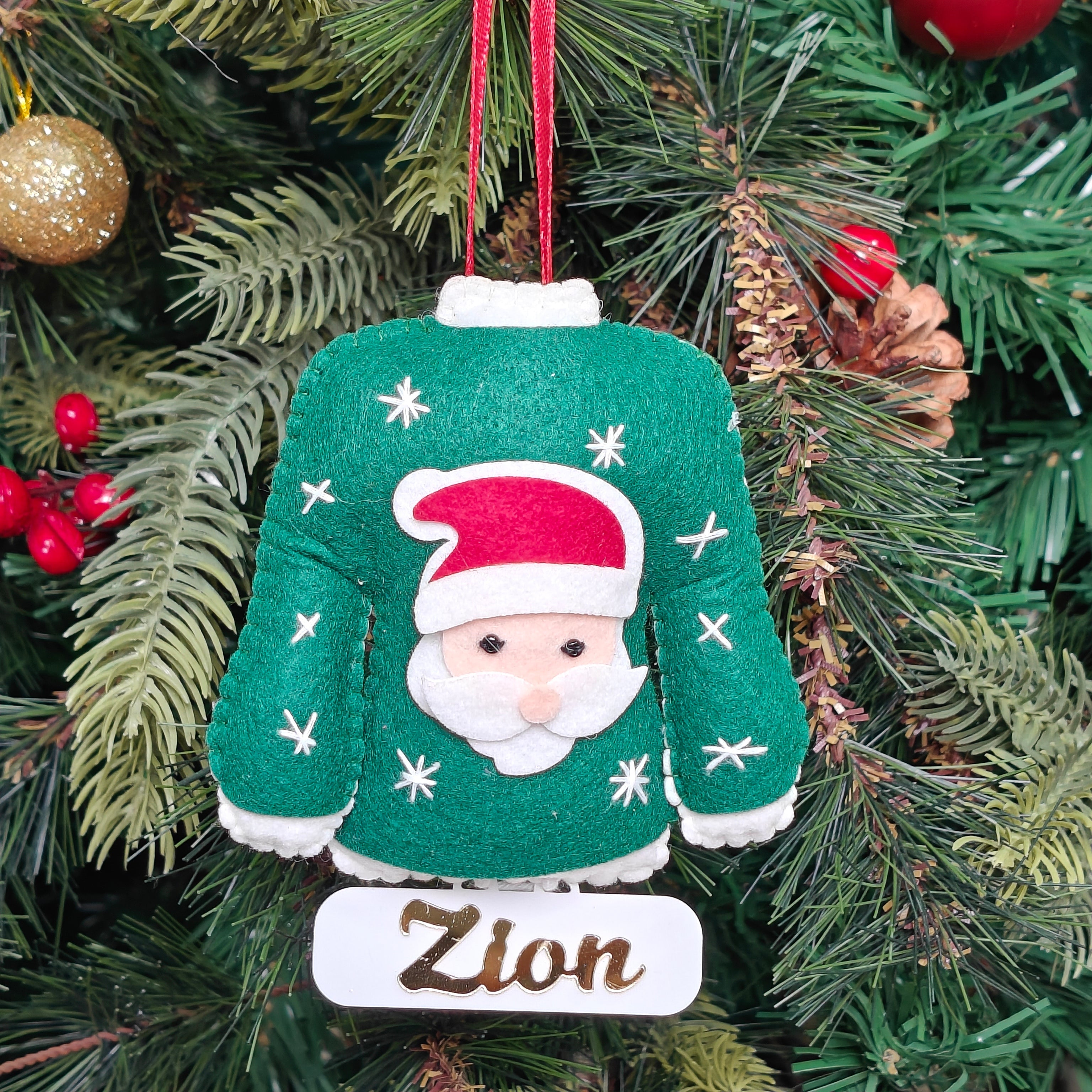 Personalised Santa Sweater Ornament