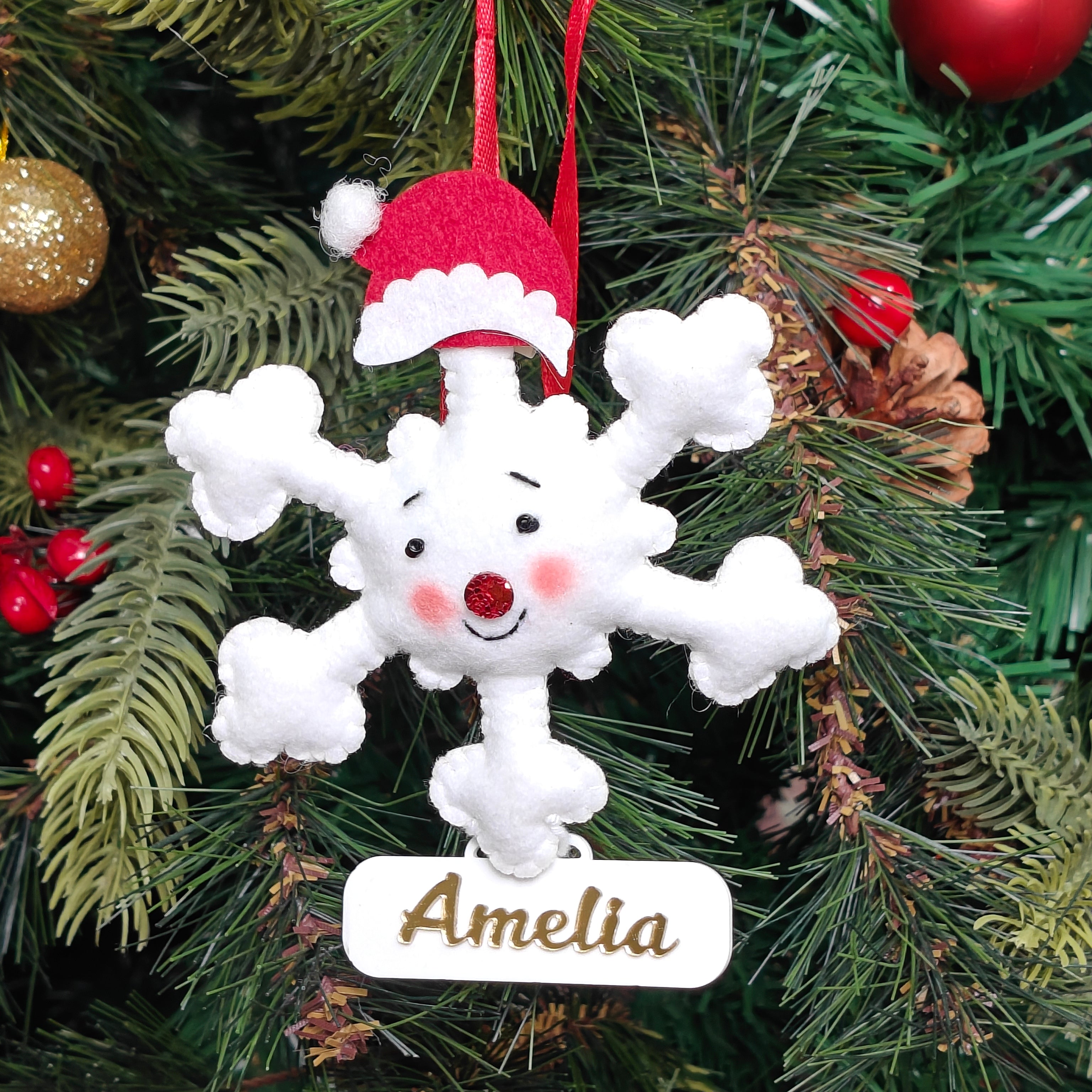Personalised Happy Snowflake Ornament