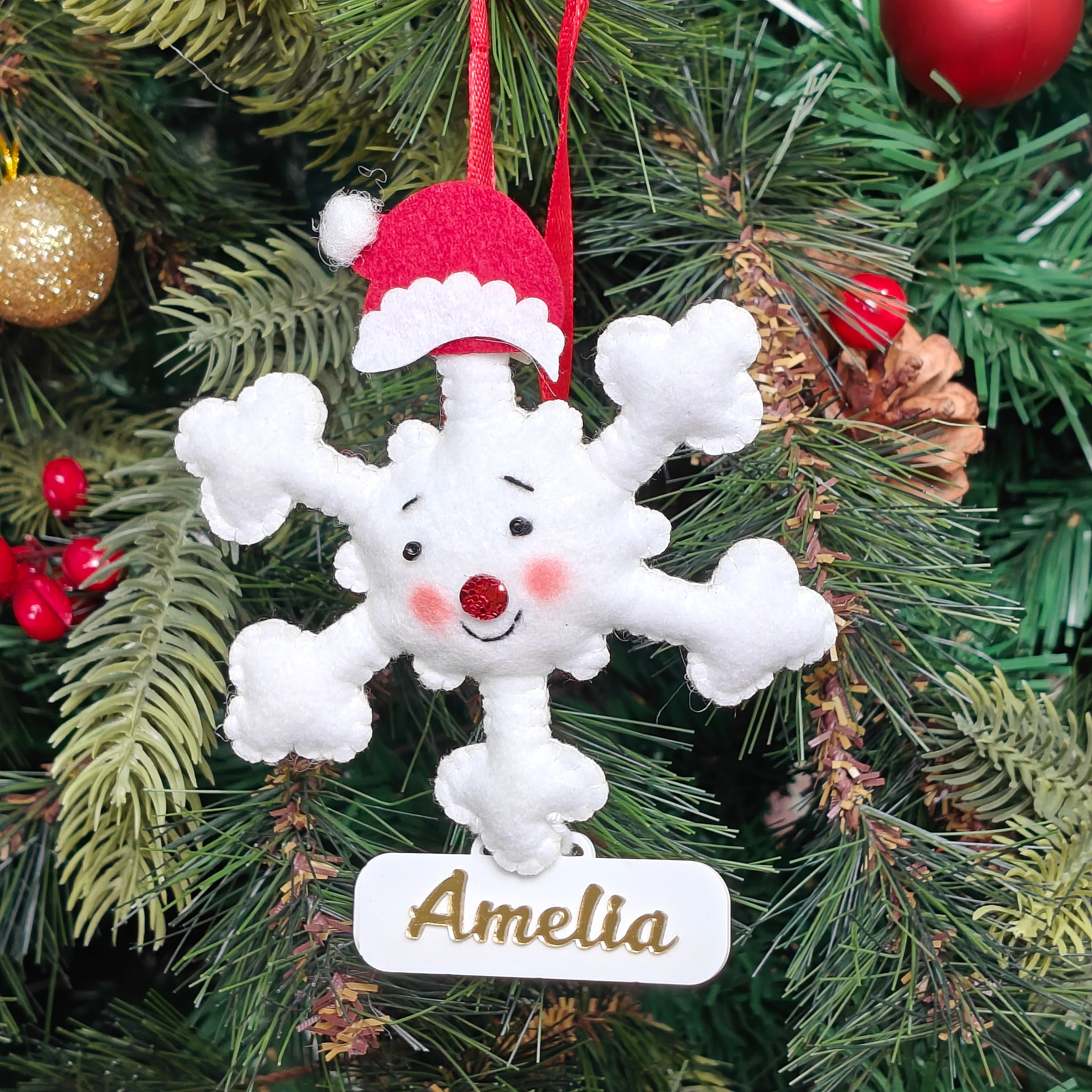 Personalised Happy Snowflake Ornament
