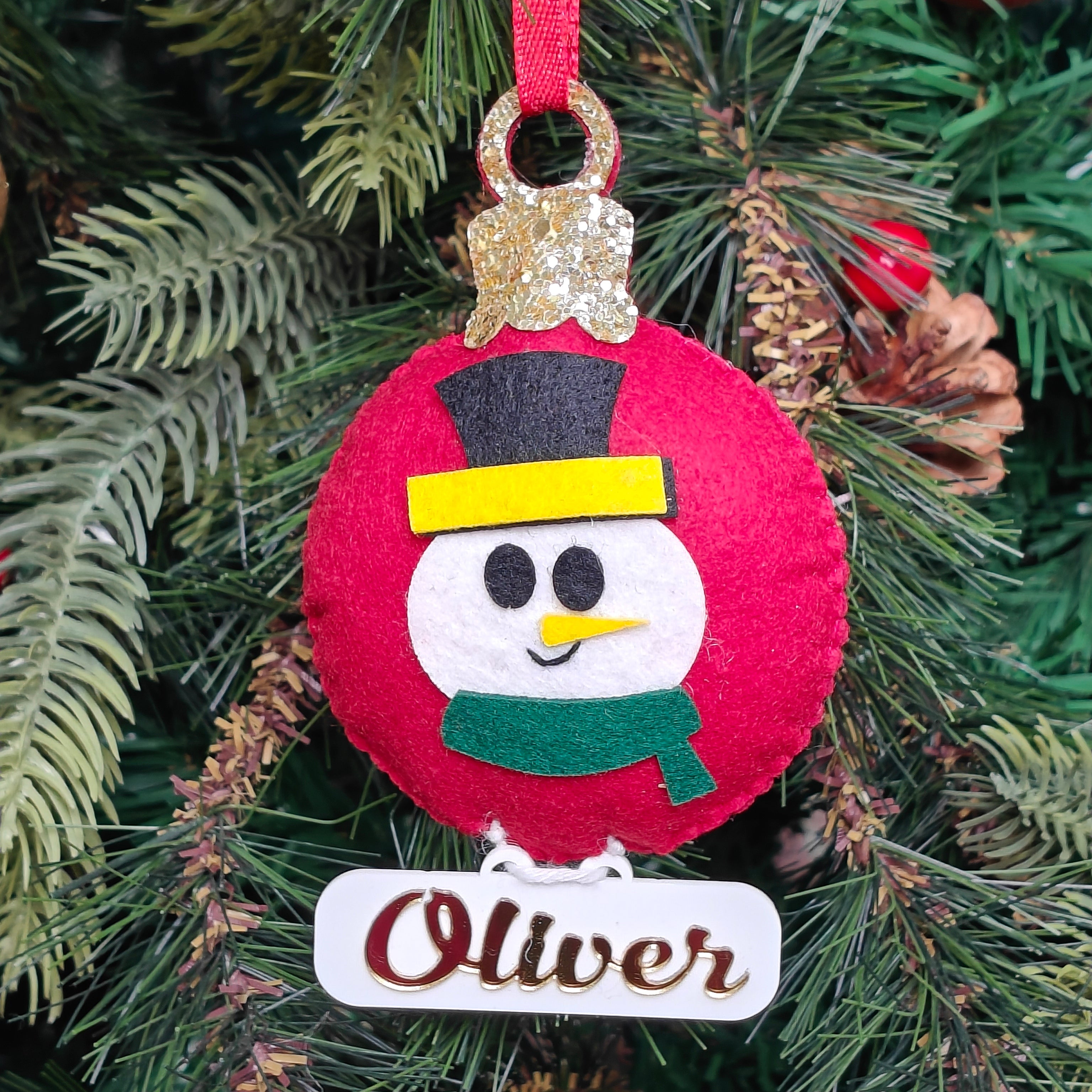 Personalised Cheerful Snowman Ornament