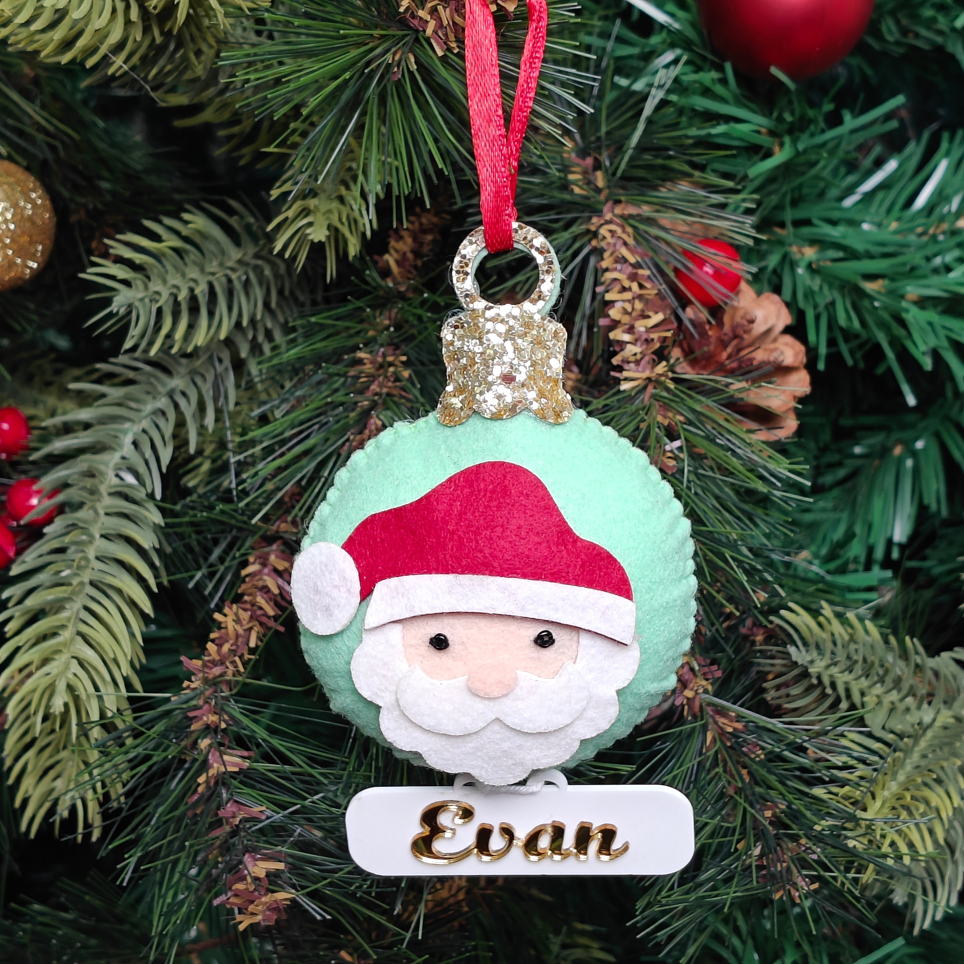 Personalised Festive Santa Ornament