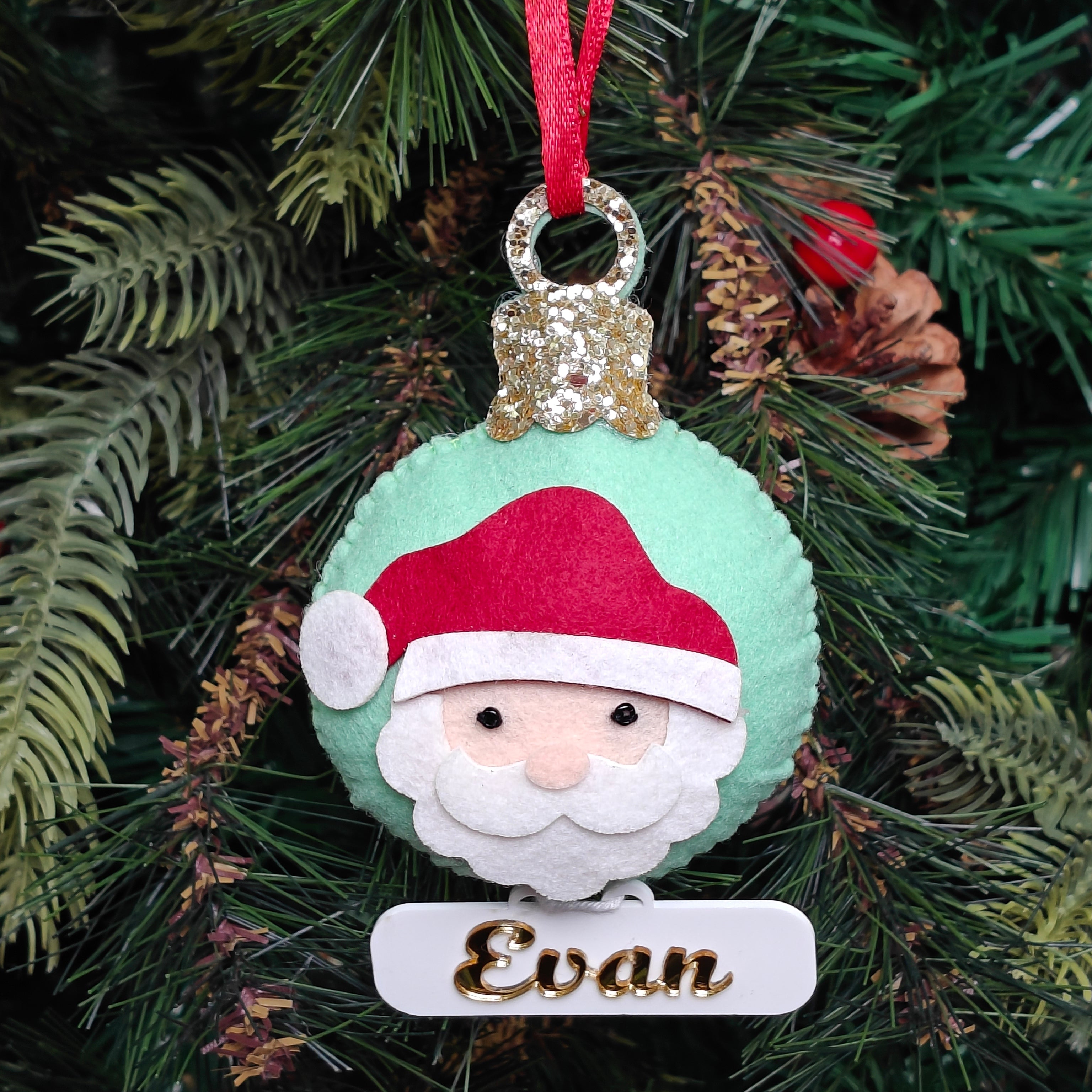 Personalised Festive Santa Ornament