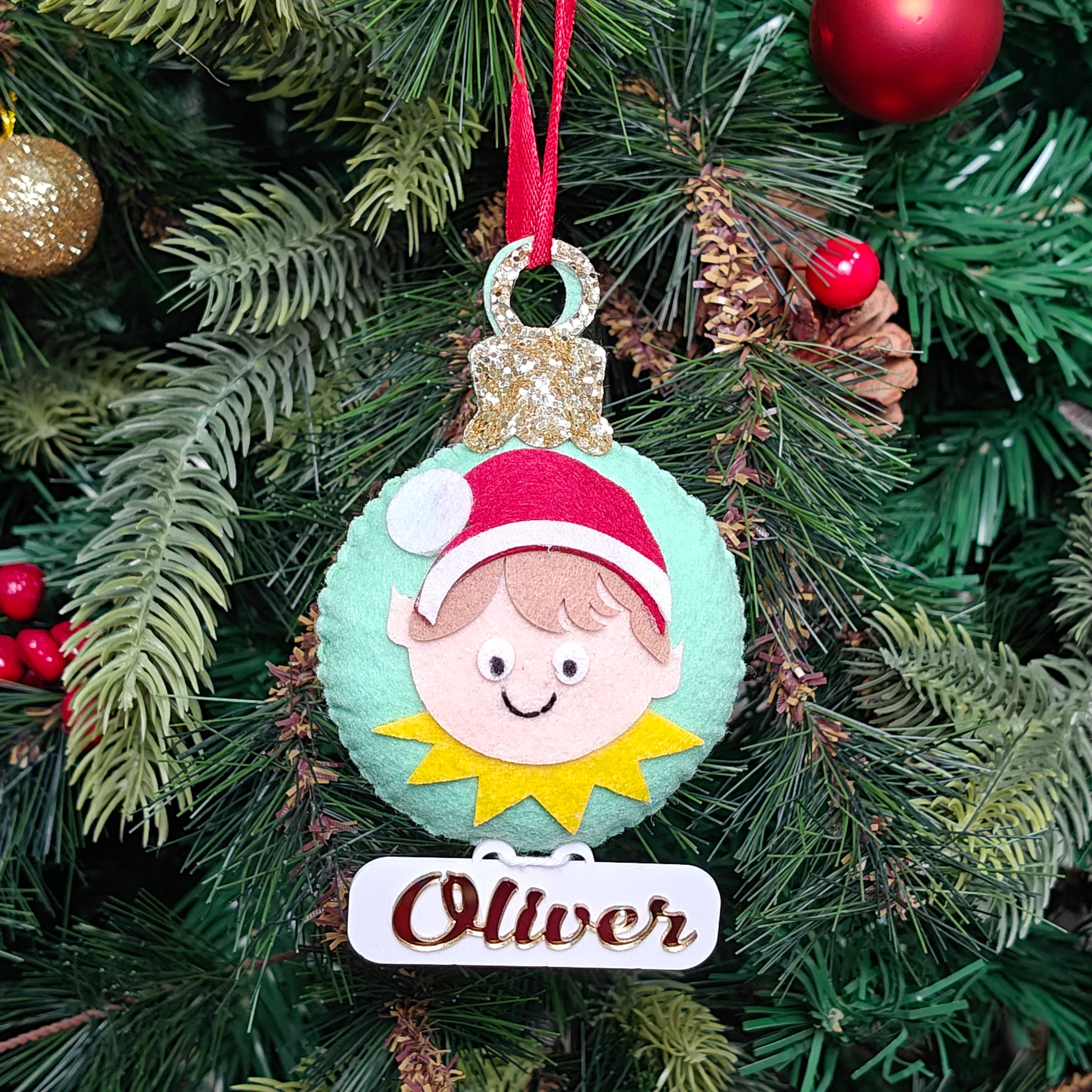 Personalised Cheery Elf Ornament