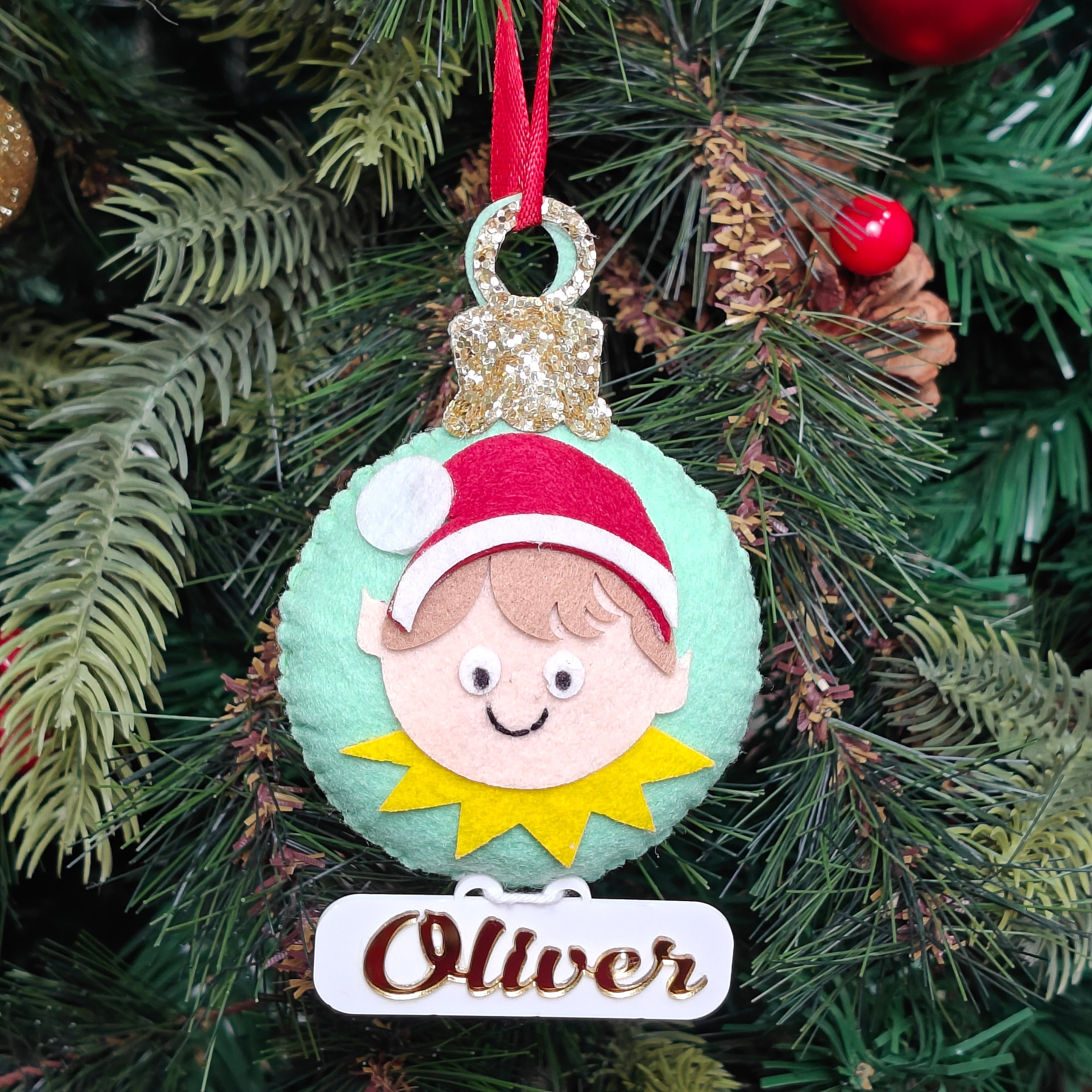 Personalised Cheery Elf Ornament