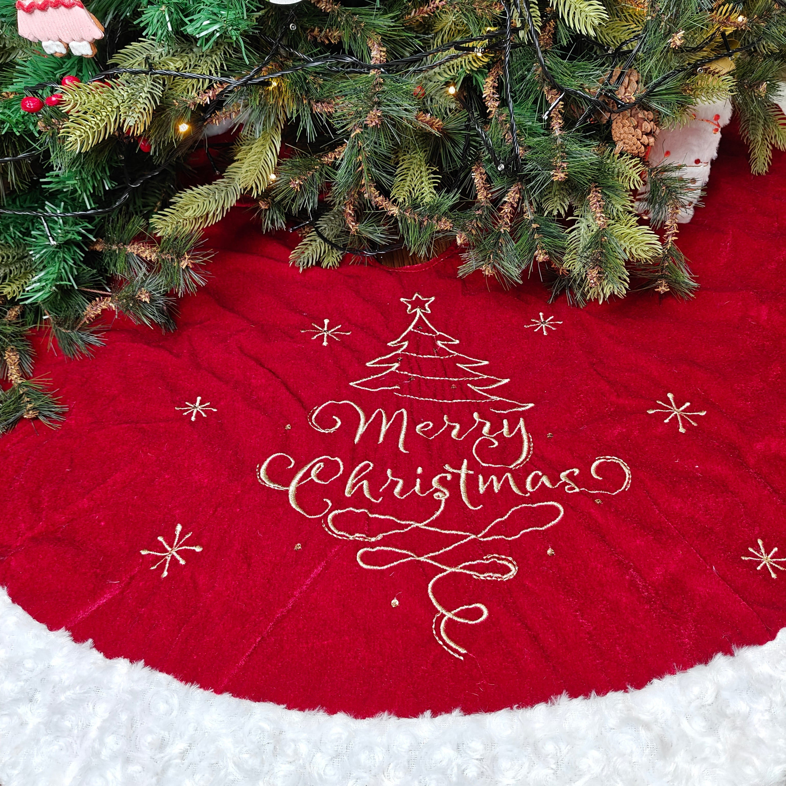 Person48" Tree Skirt - Classic Merry Velvet