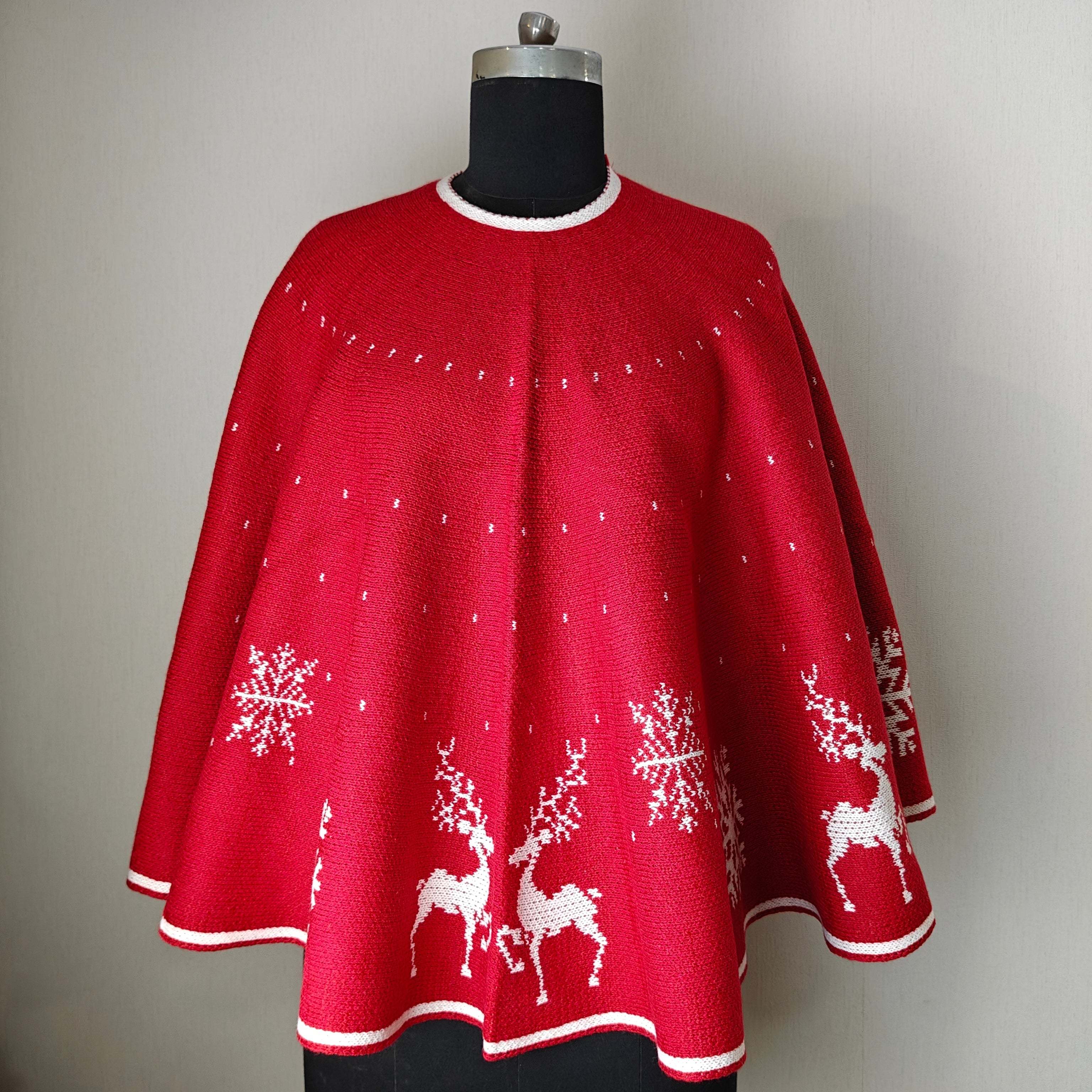 Personalised 50" Tree Skirt-to-Cape- Snowy Scandinavian Knit