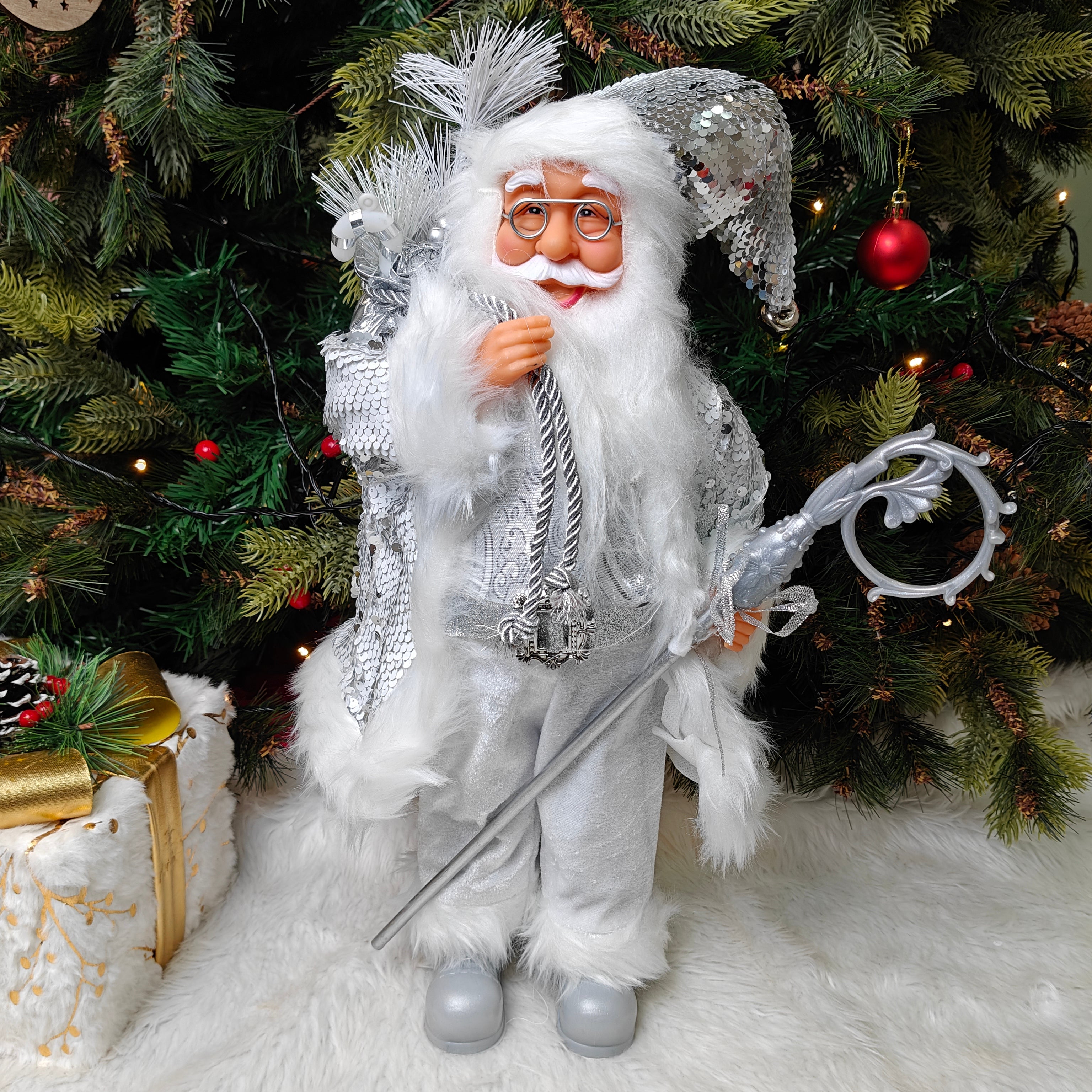 25" Silver Frost Santa