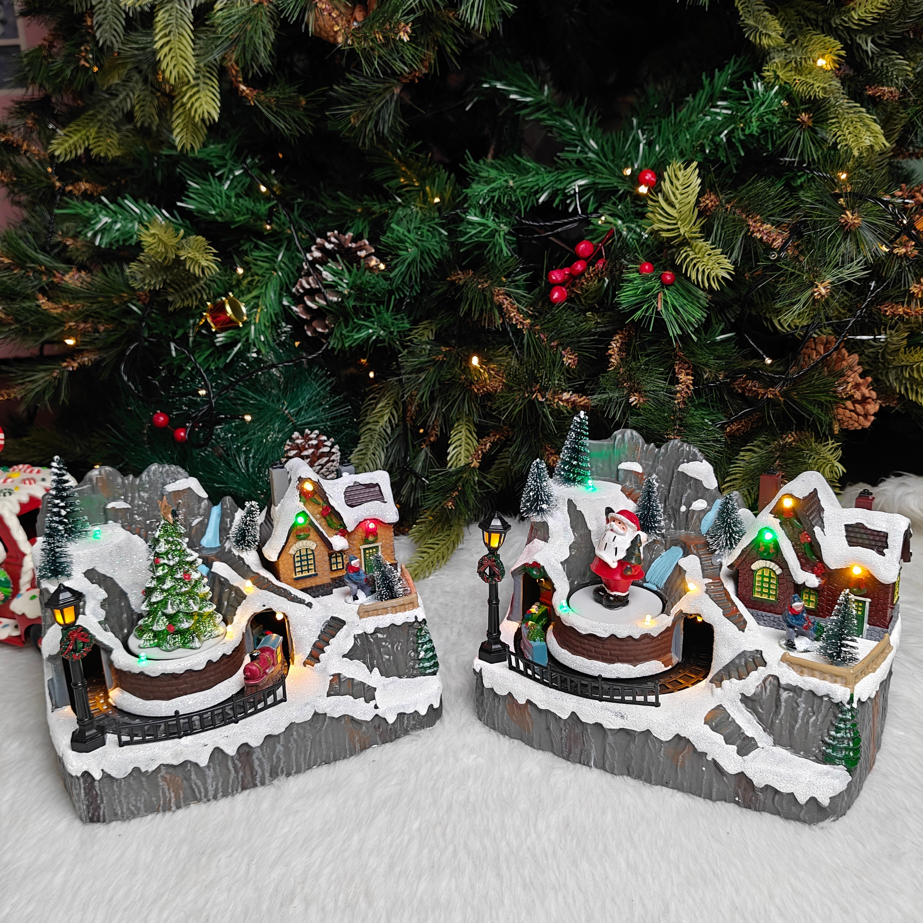 Light-Up Nativity Village - Set of 2