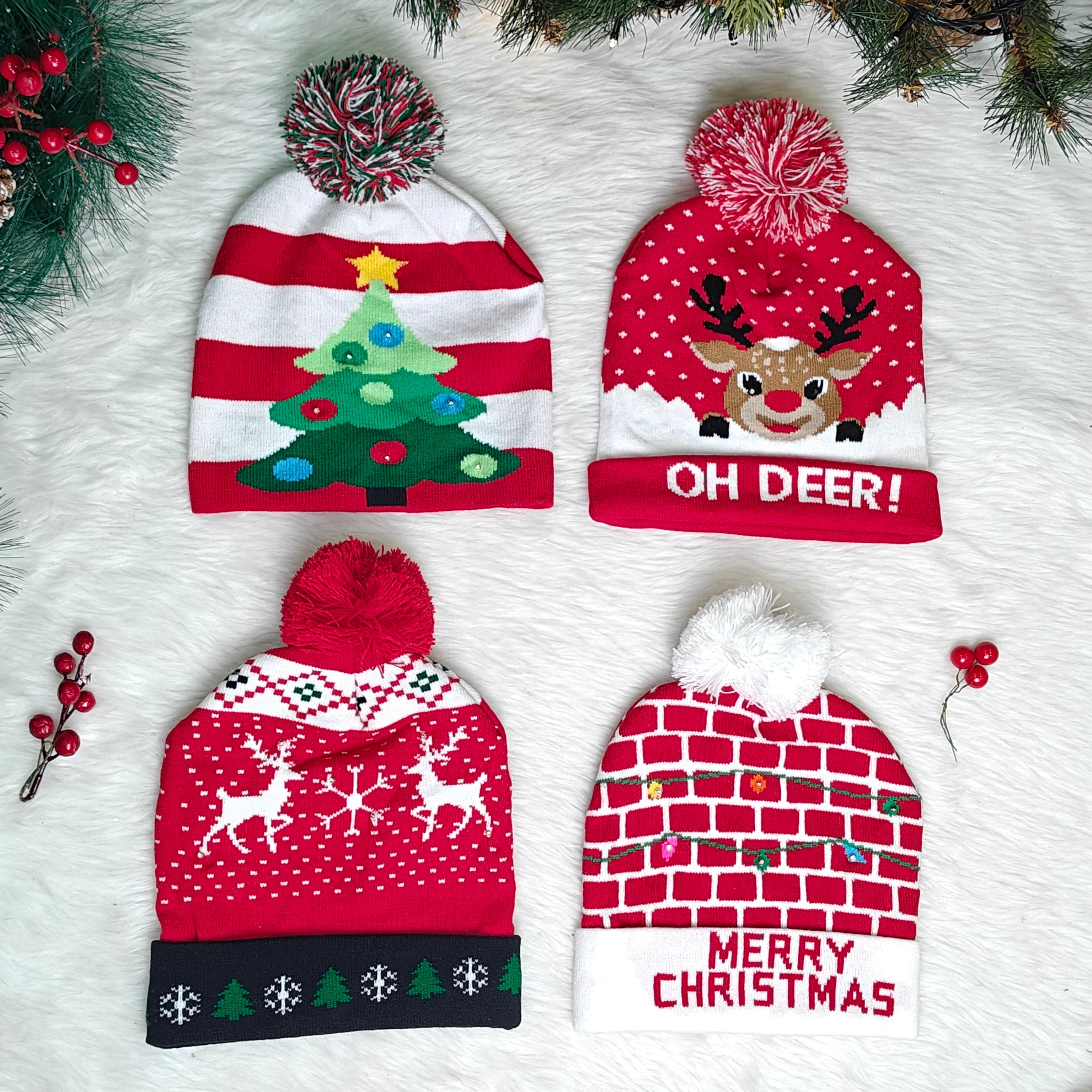 Merry Glow Knit LED Beanie