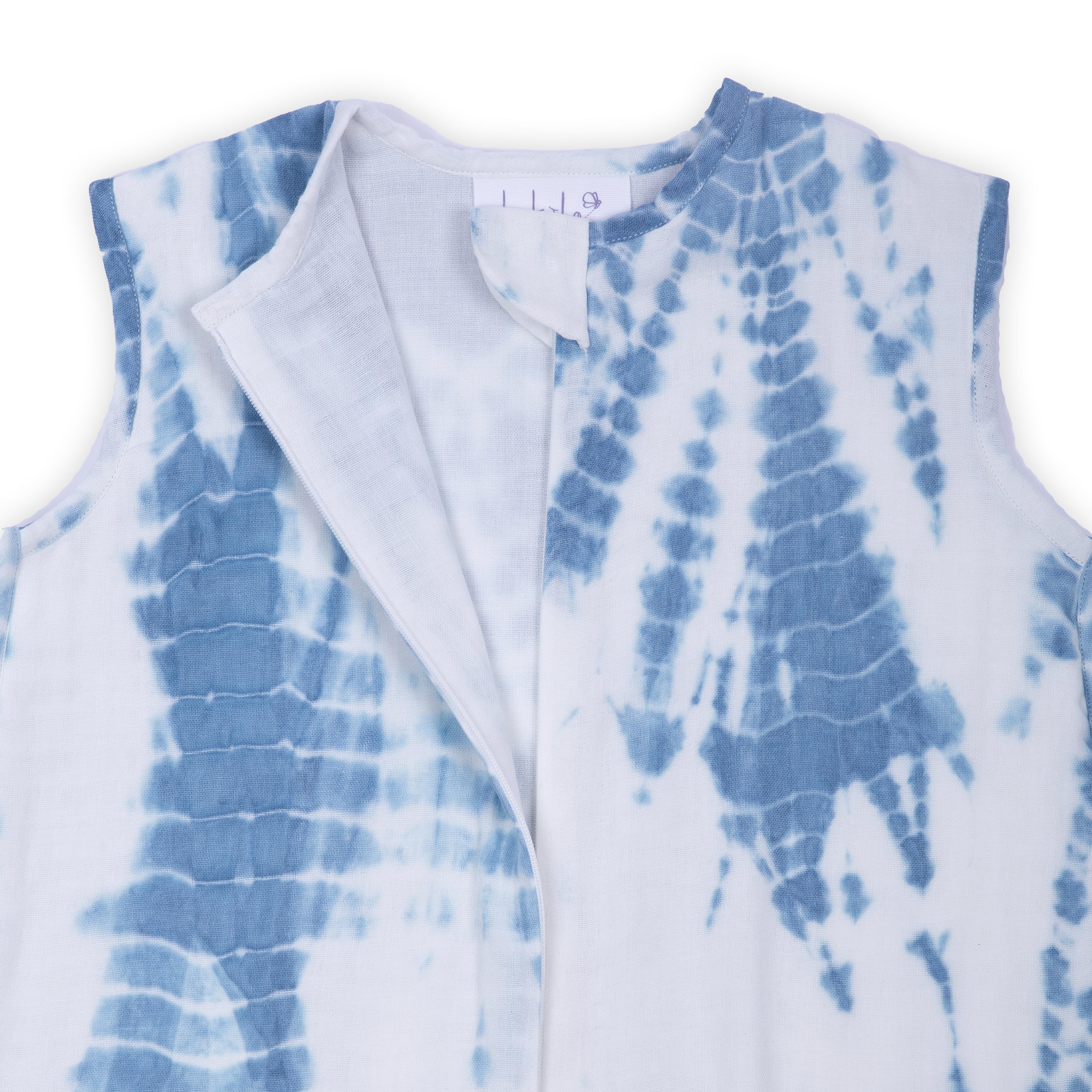 Organic Muslin & Naturally Dyed Sleep Sack | Blue Tie-dye