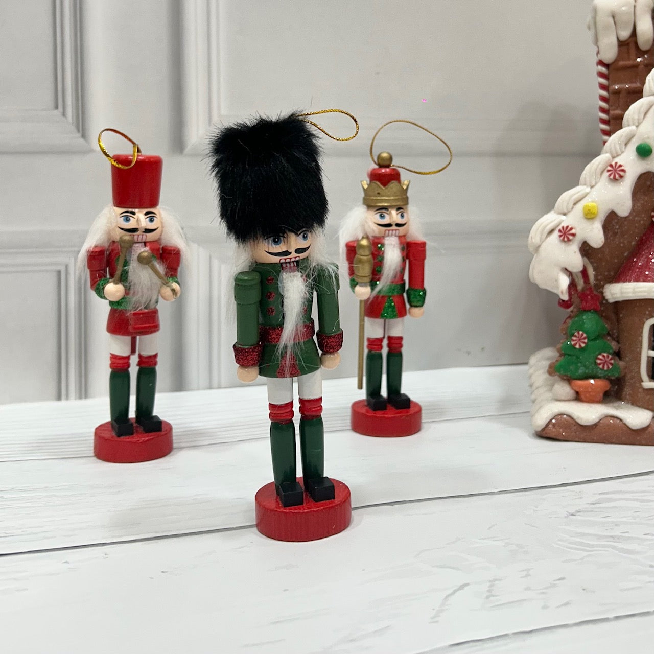 Glitter Nutcracker Ornaments (Set of 3)