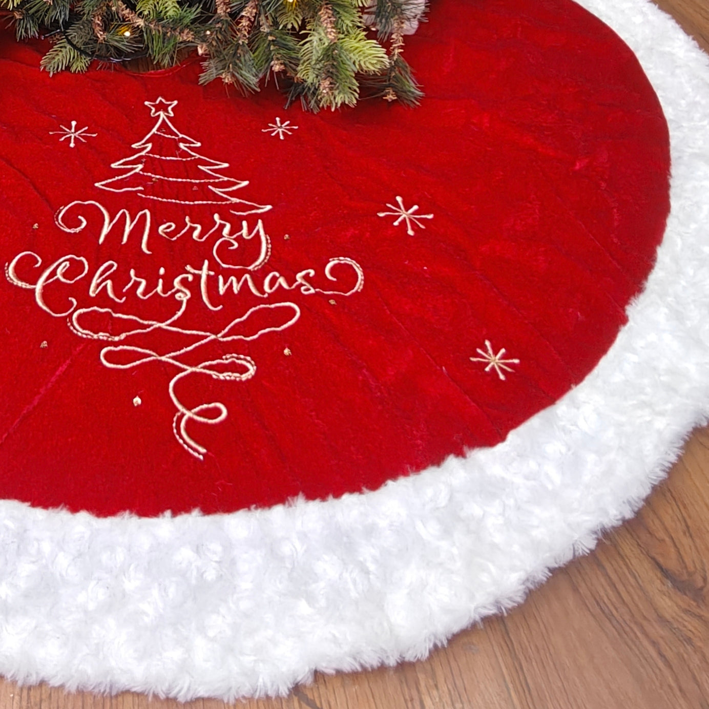 Person48" Tree Skirt - Classic Merry Velvet