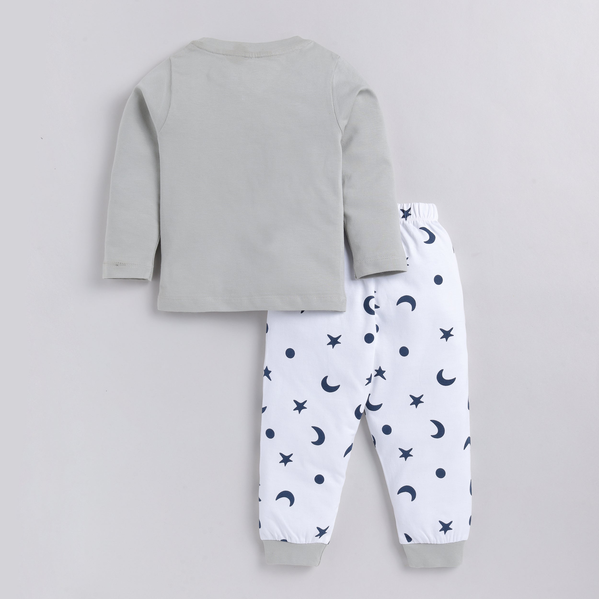 Snuggly Monkey Owl Chest Print Unisex  Full-Sleeves Nightsuit