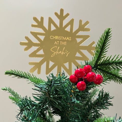 Personalised Christmas Tree Topper - Snowflake