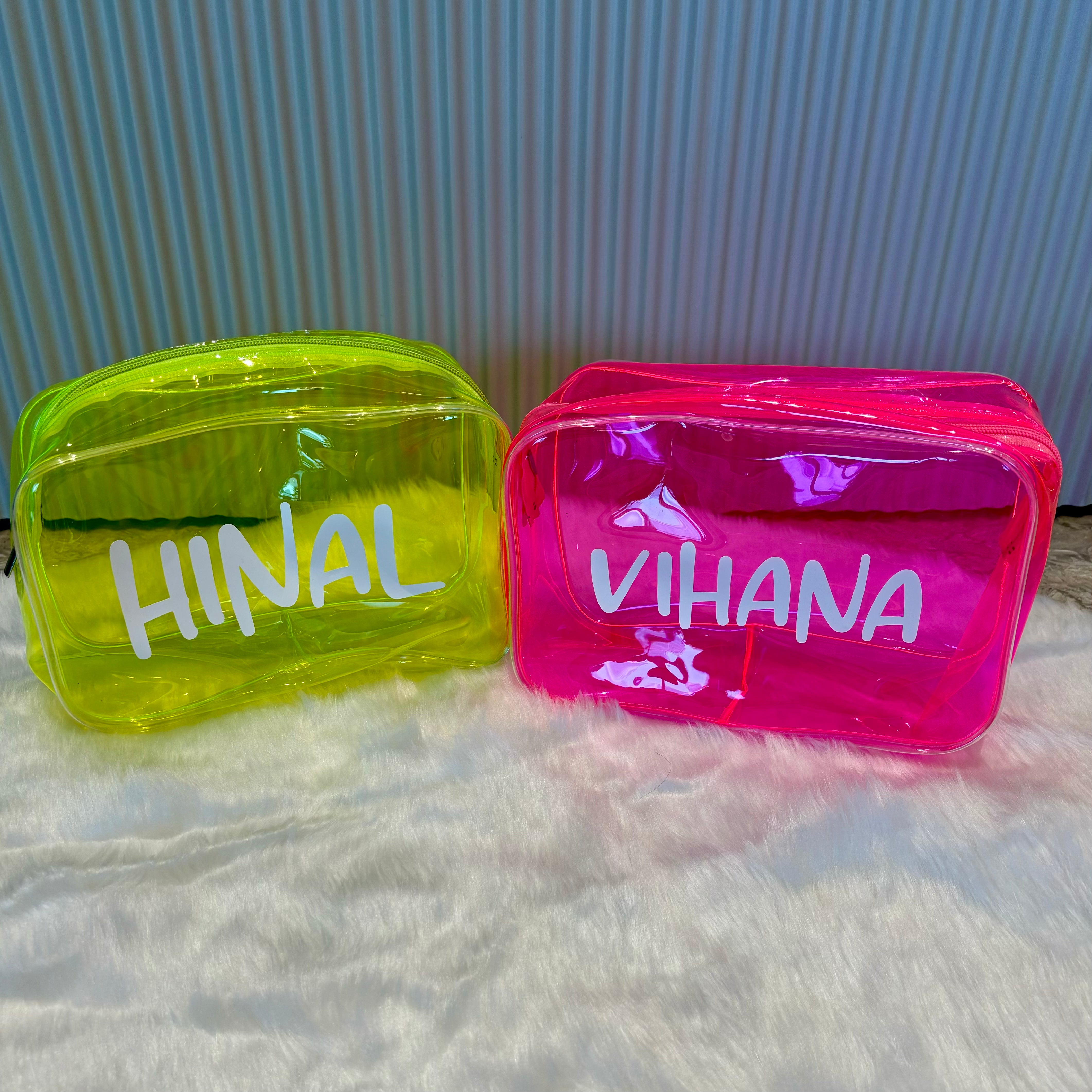 Personalised Transparent Jelly Pouch with Hanging