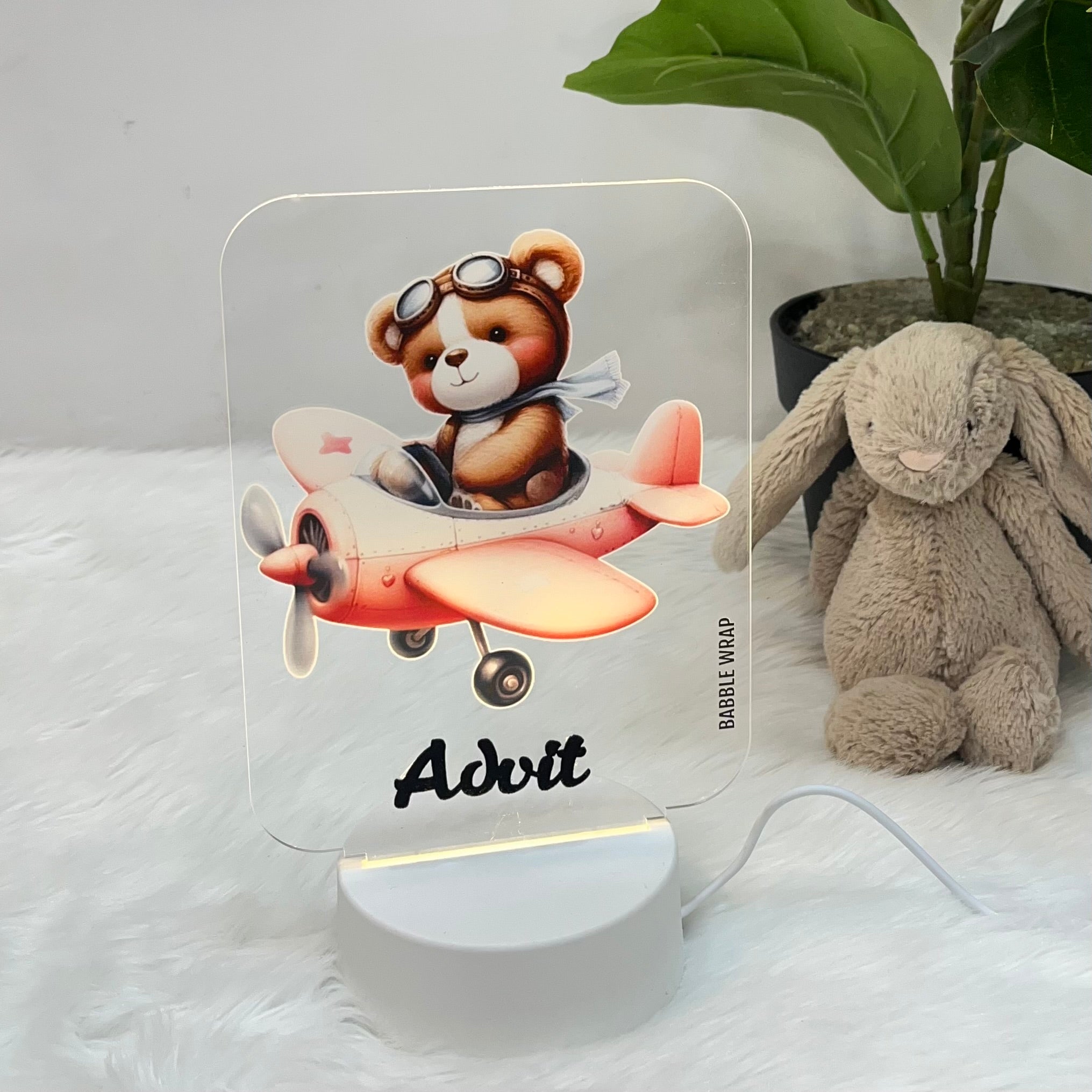 Acrylic LED Night Lamp - Teddy’s Sky Adventure