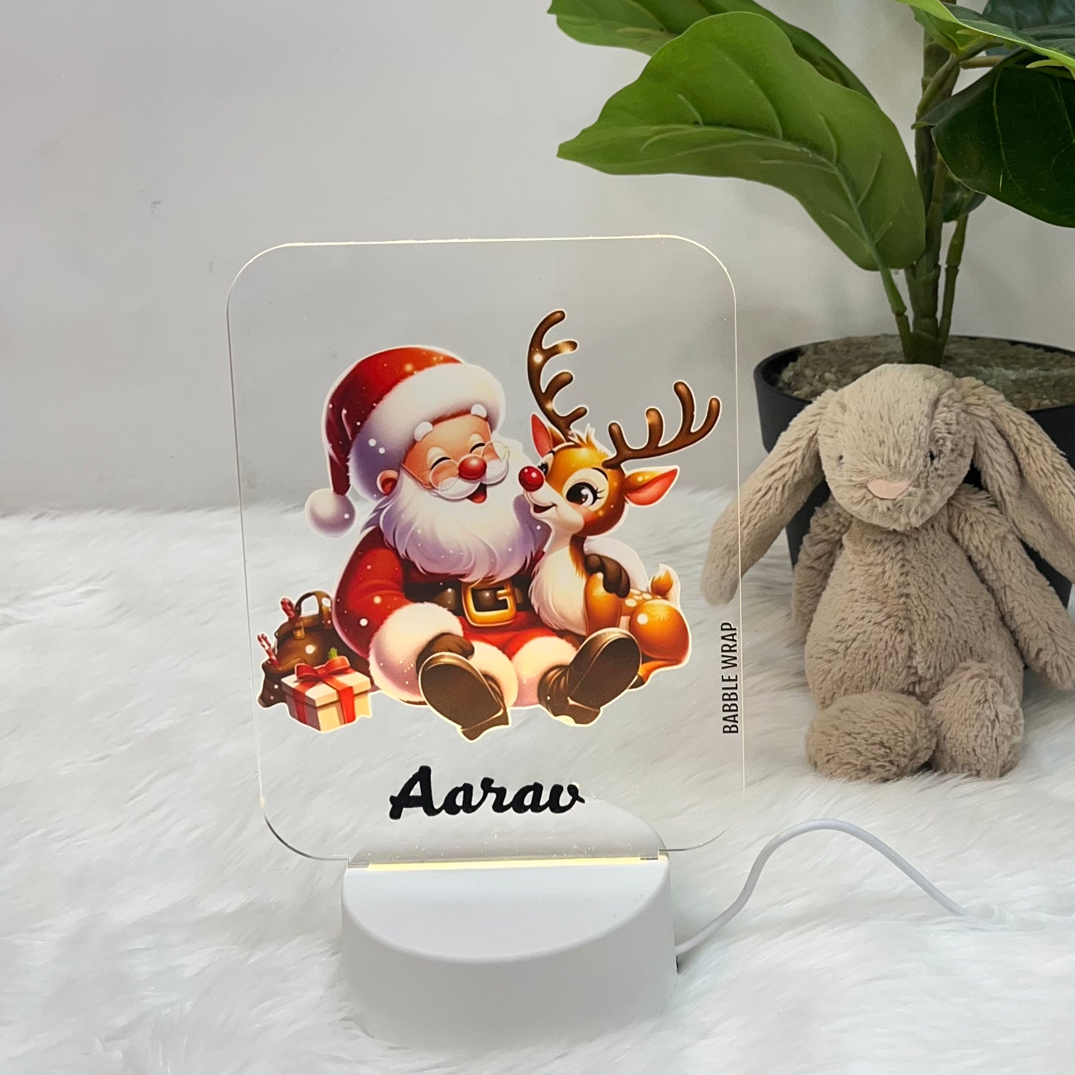 Acrylic LED Night Lamp - Santa’s Reindeer Shine