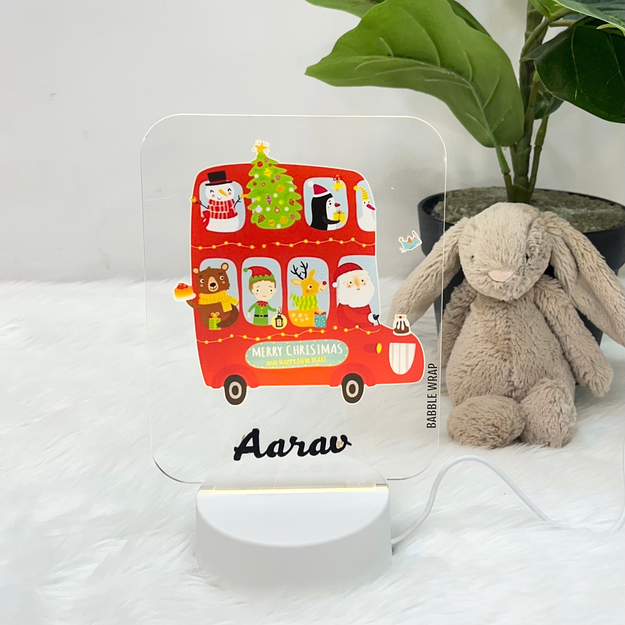 Acrylic LED Night Lamp - Holiday Bus