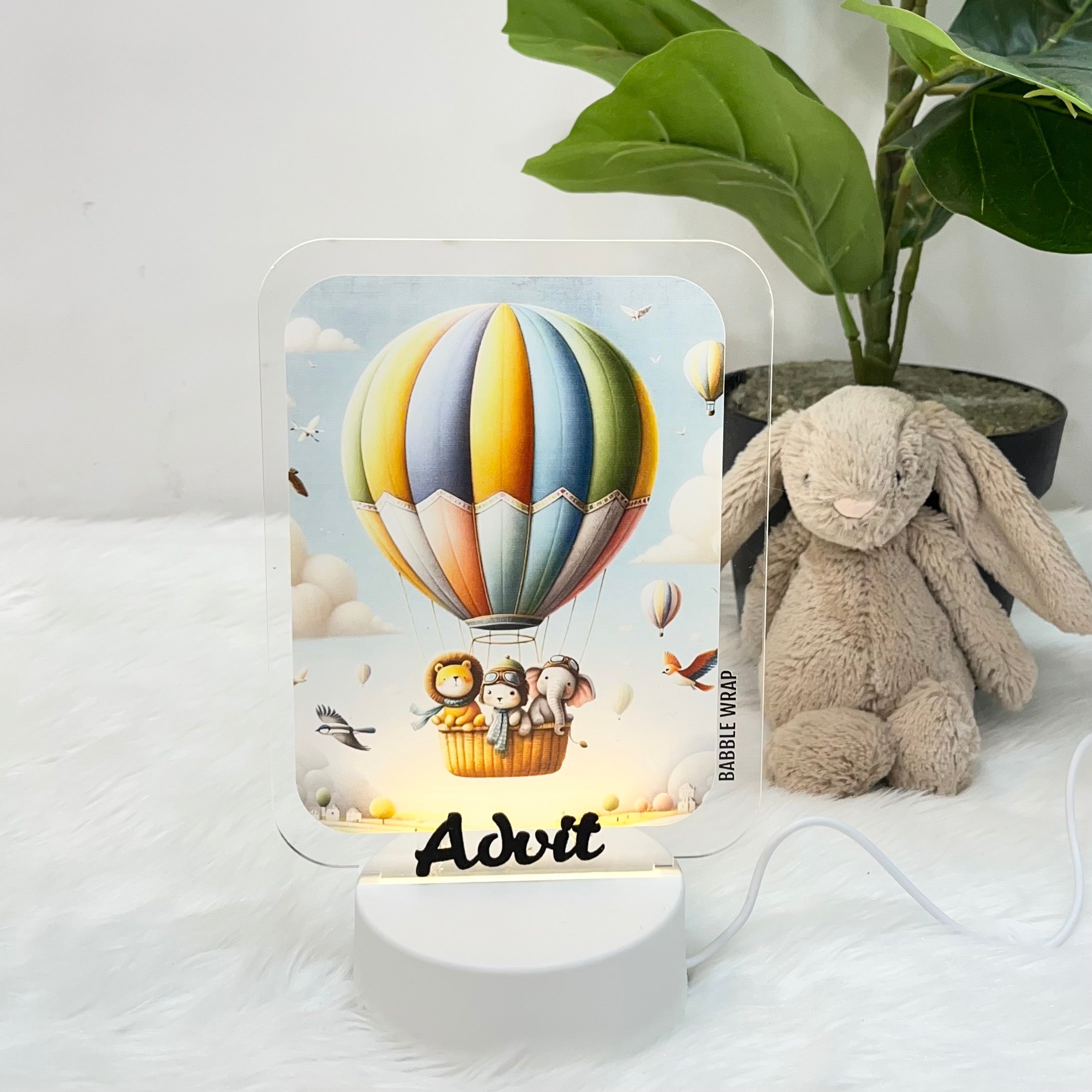 Acrylic LED Night Lamp - Hot Air Balloon Adventure