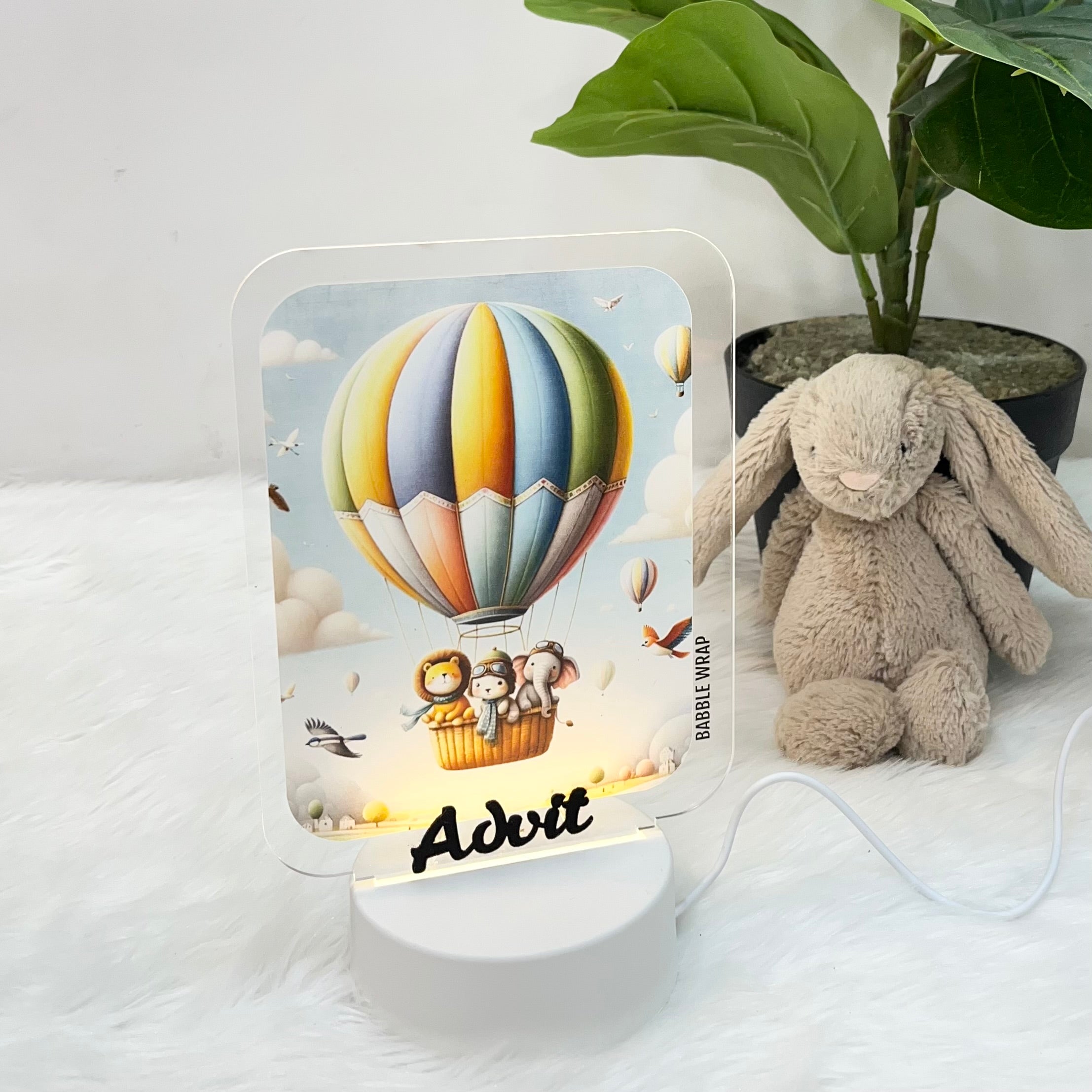 Acrylic LED Night Lamp - Hot Air Balloon Adventure