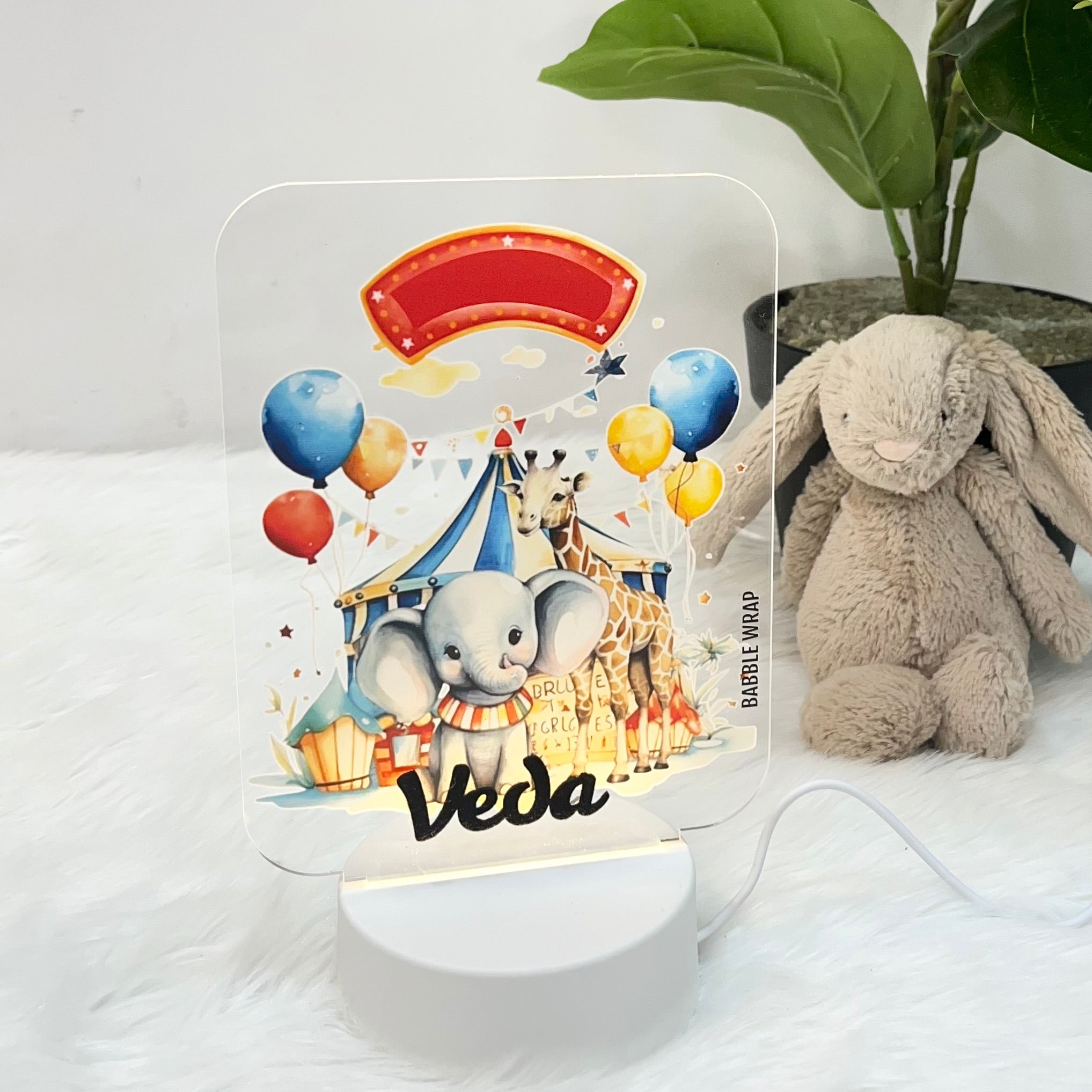 Acrylic LED Night Lamp - Winter Wonderland Circus