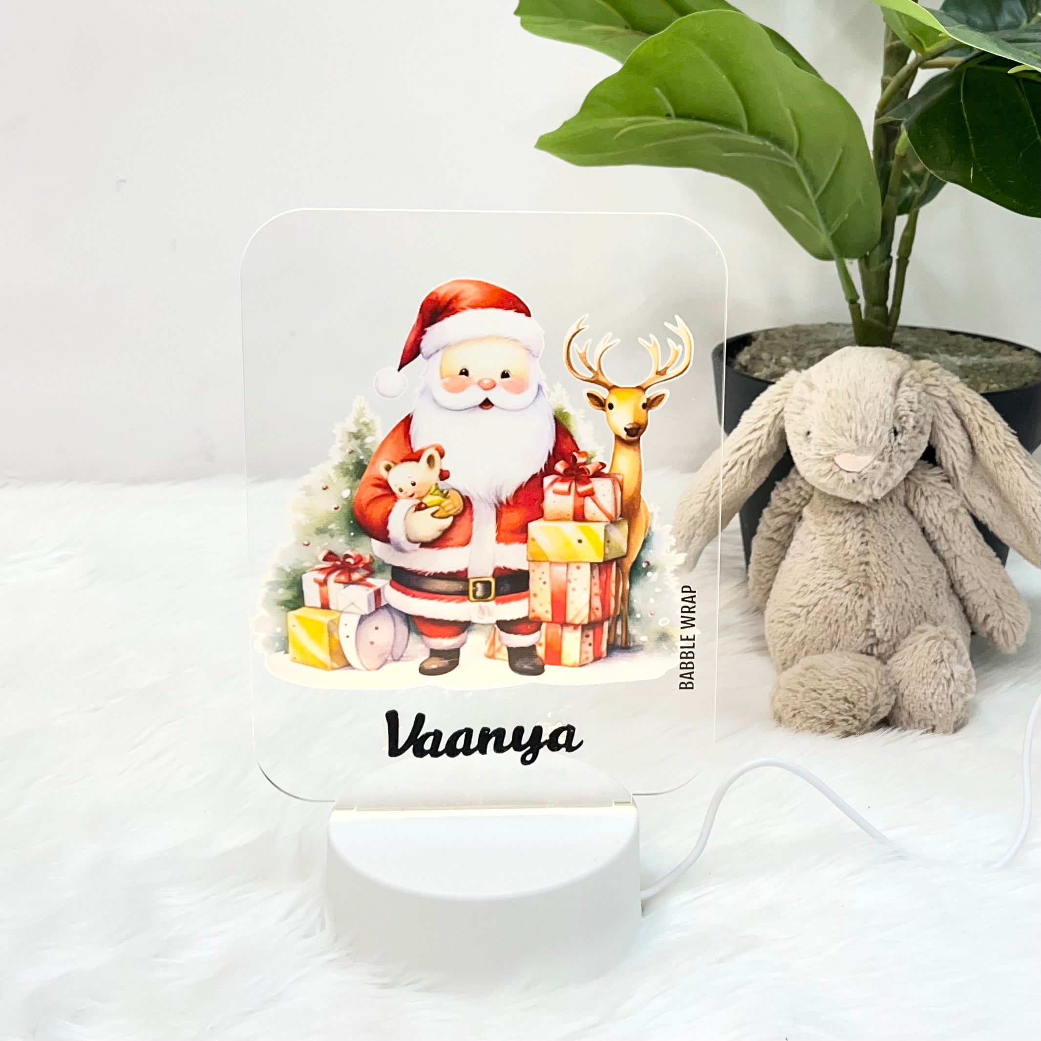 Acrylic LED Night Lamp - Santa’s Christmas Surprise