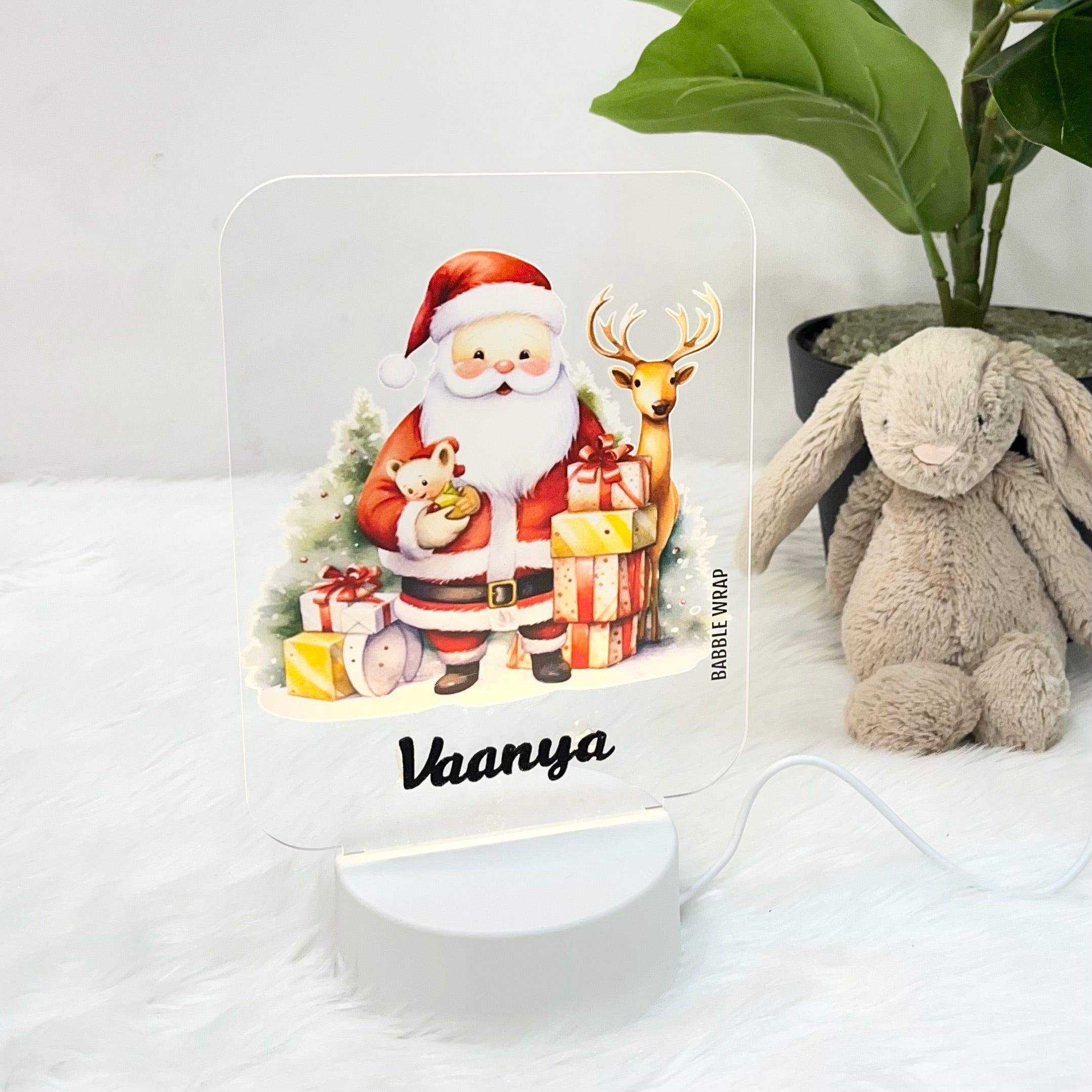 Acrylic LED Night Lamp - Santa’s Christmas Surprise