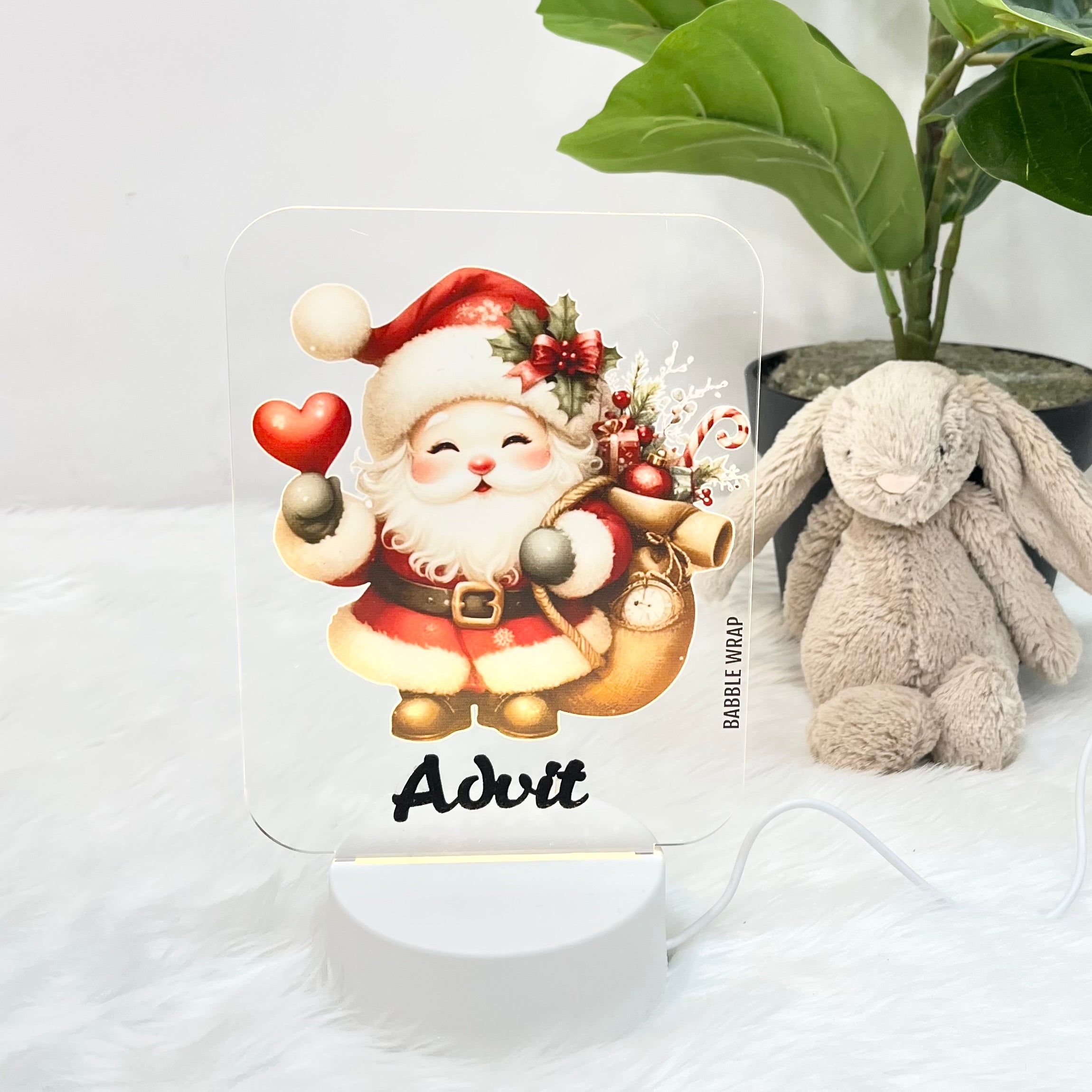 Acrylic LED Night Lamp - Santa's Sack Full of Twinkles