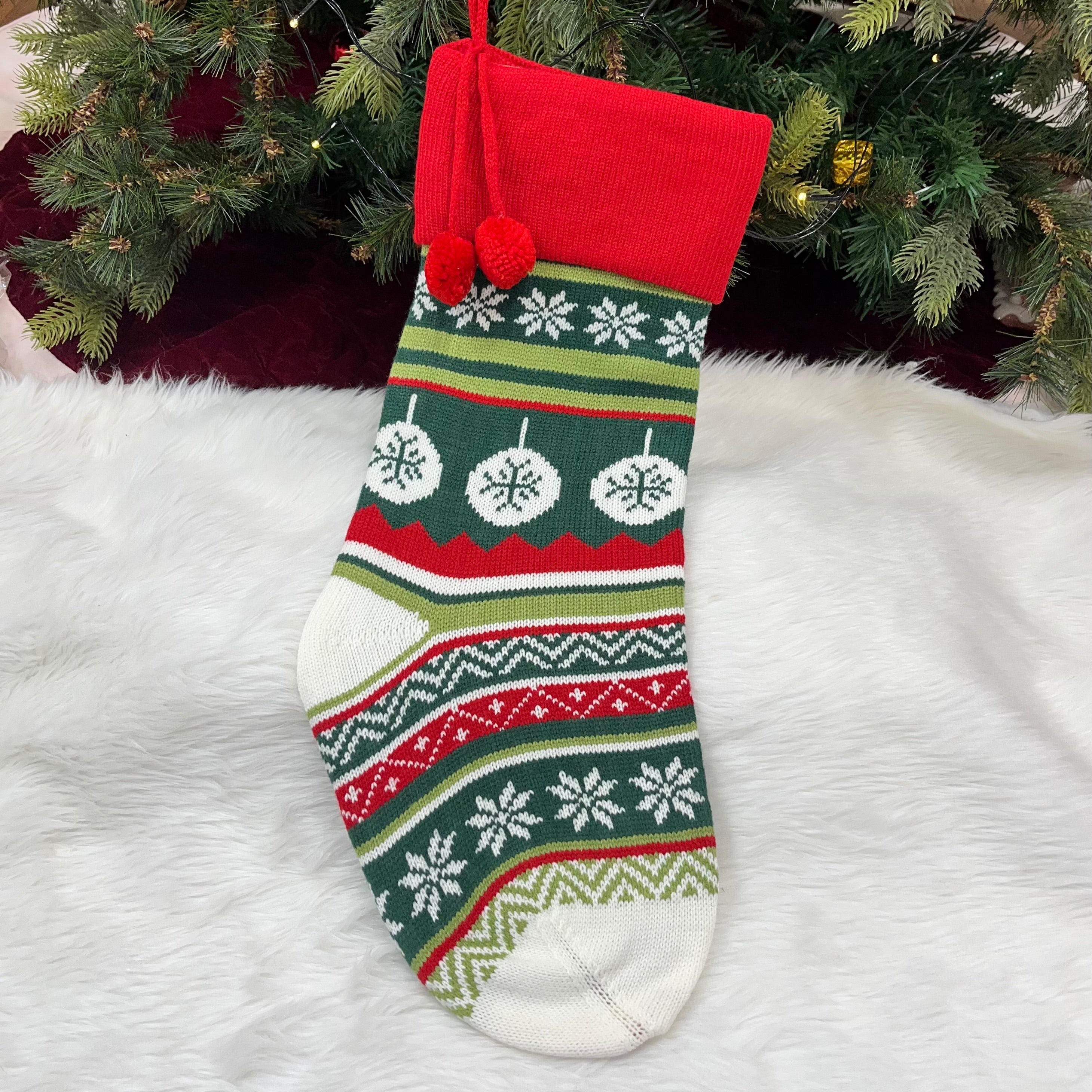 Handwoven Knitted Stocking (Floral Fantasy)