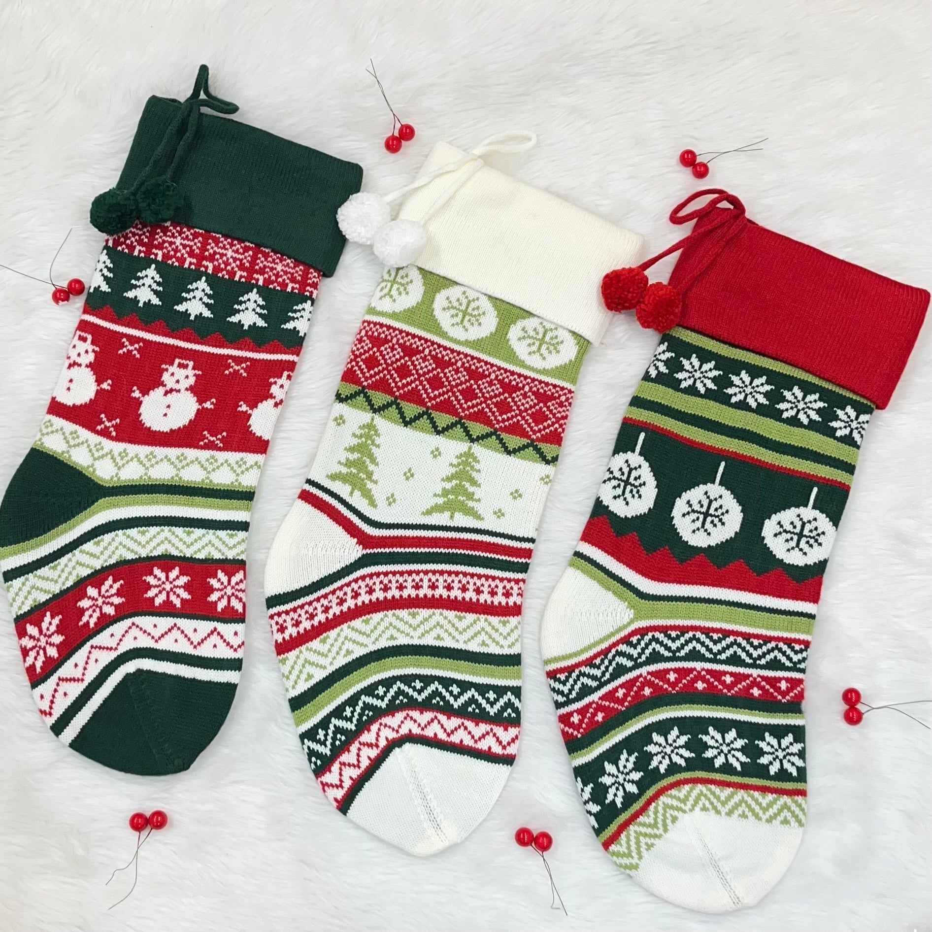 Handwoven Knitted Stocking (Set of 3)