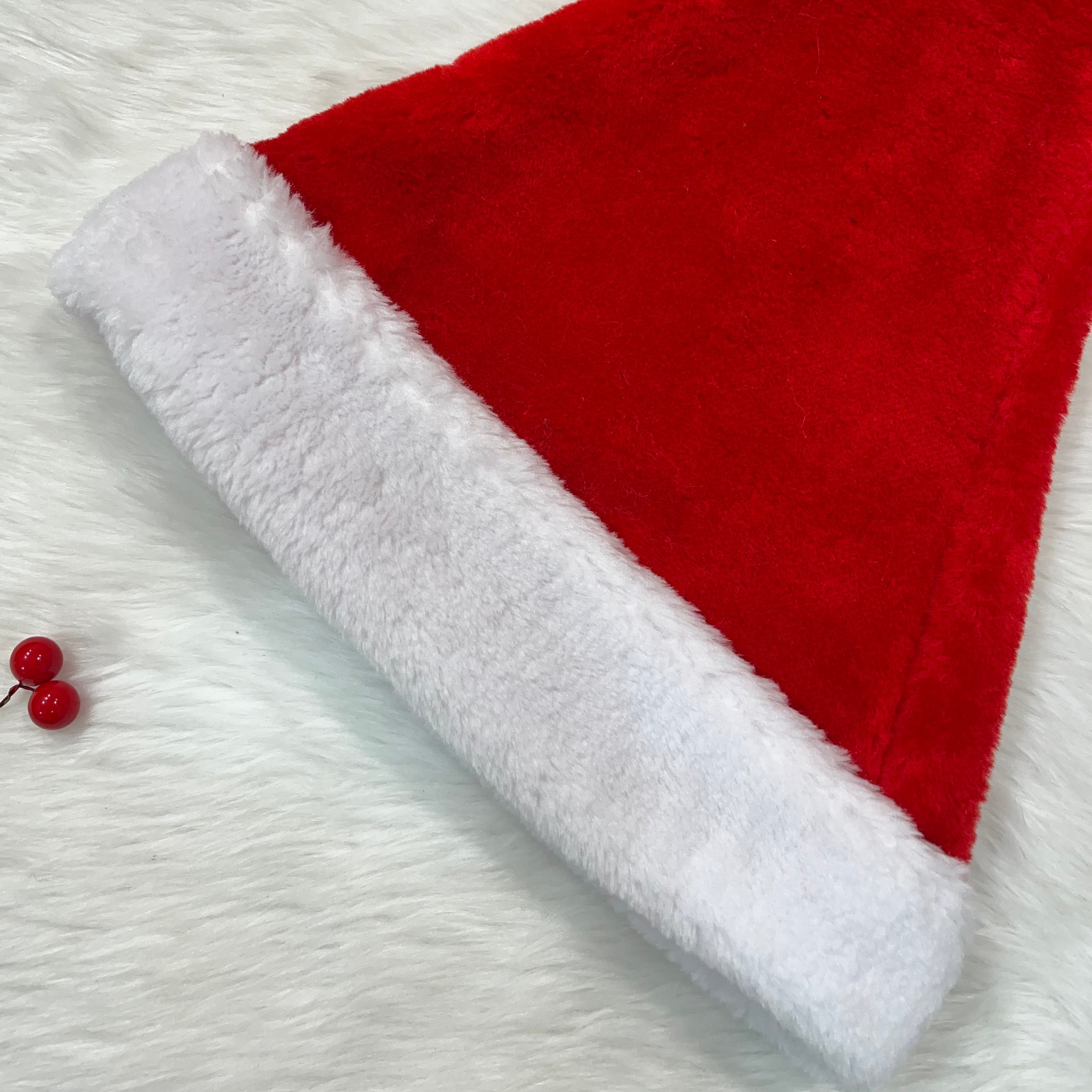 Personalised Thick Plush Santa Hat (Adults)