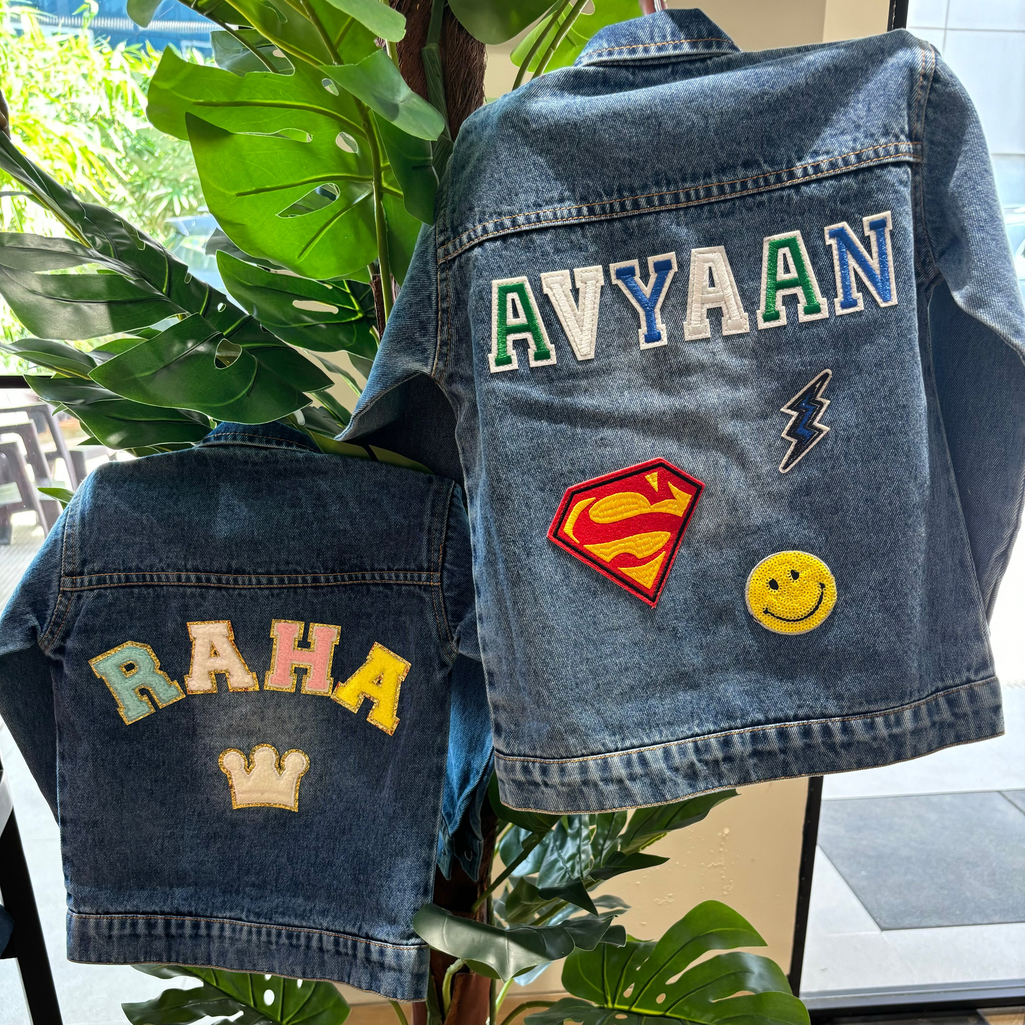 Personalised Denim Jackets with Letter Patches