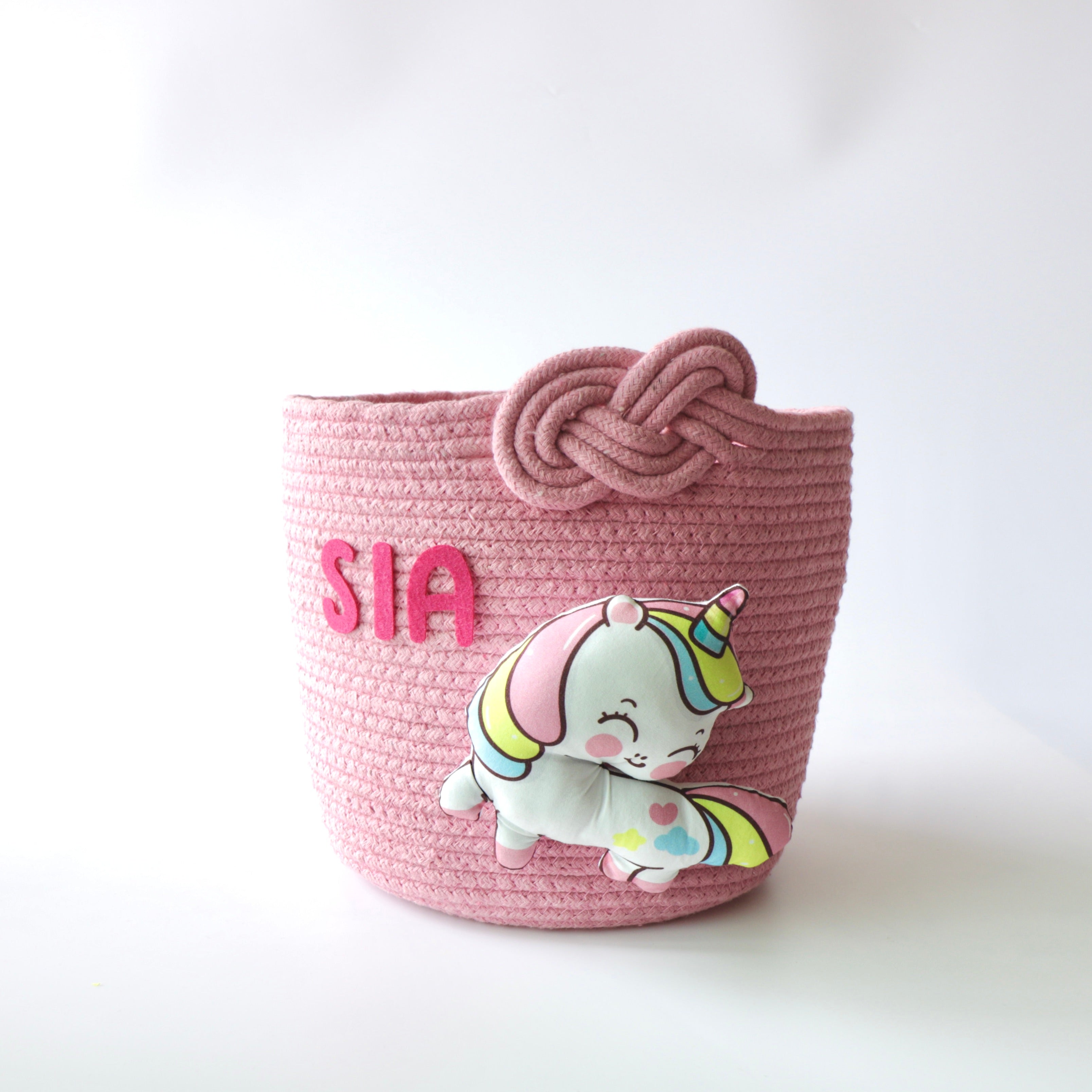 Multipurpose Storage Knotted Basket - Pink (Unicorn)
