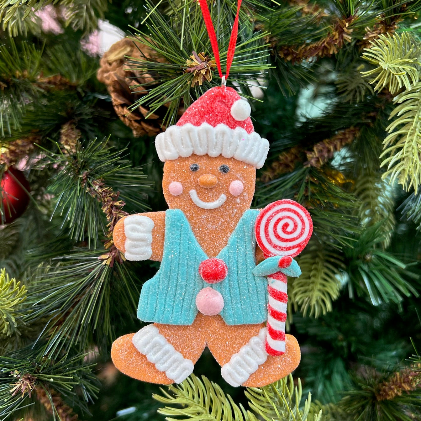 Glitter Gingerbread Ornaments (Set of 2)