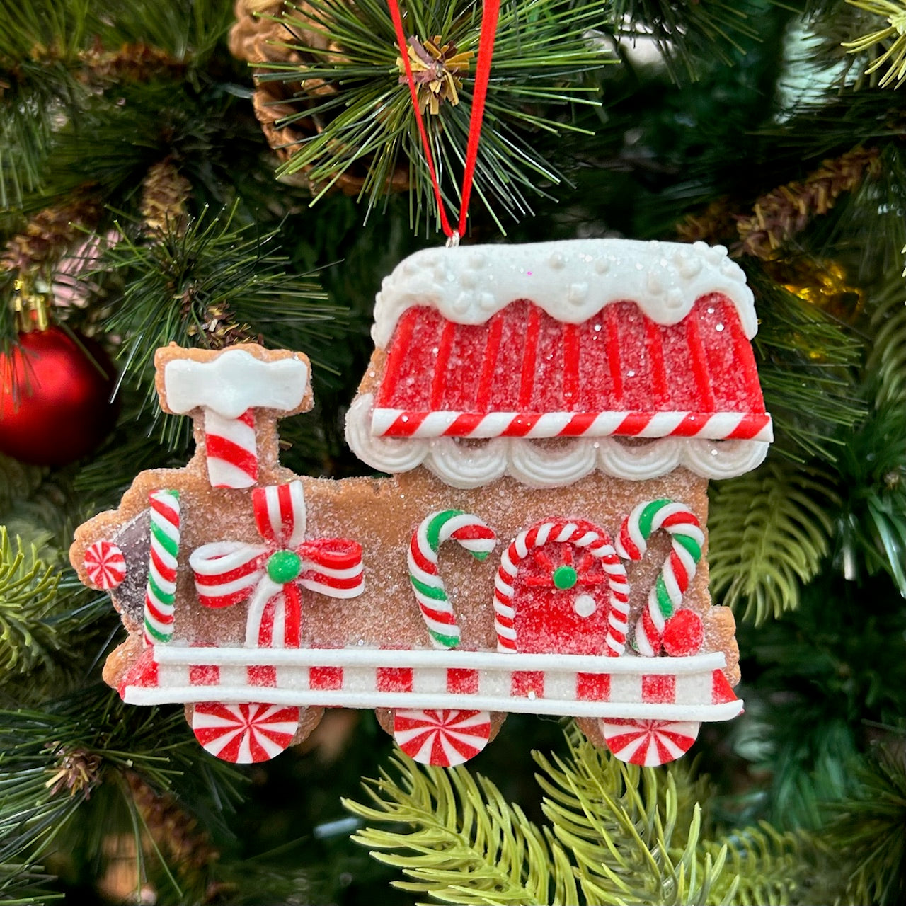 Gingerbread Engine CandyLand Ornaments (Set of 2)