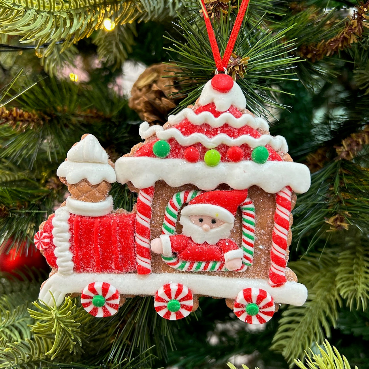 Gingerbread Engine CandyLand Ornaments (Set of 2)