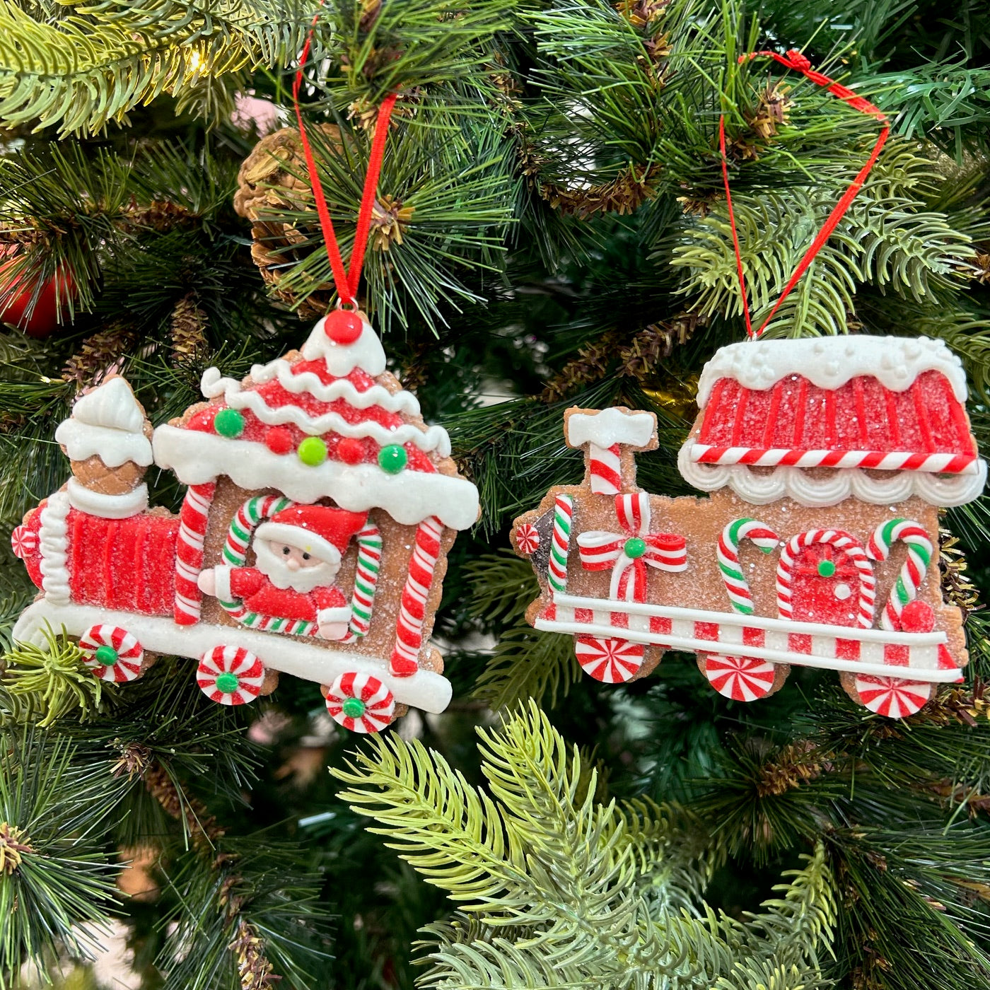 Gingerbread Engine CandyLand Ornaments (Set of 2)