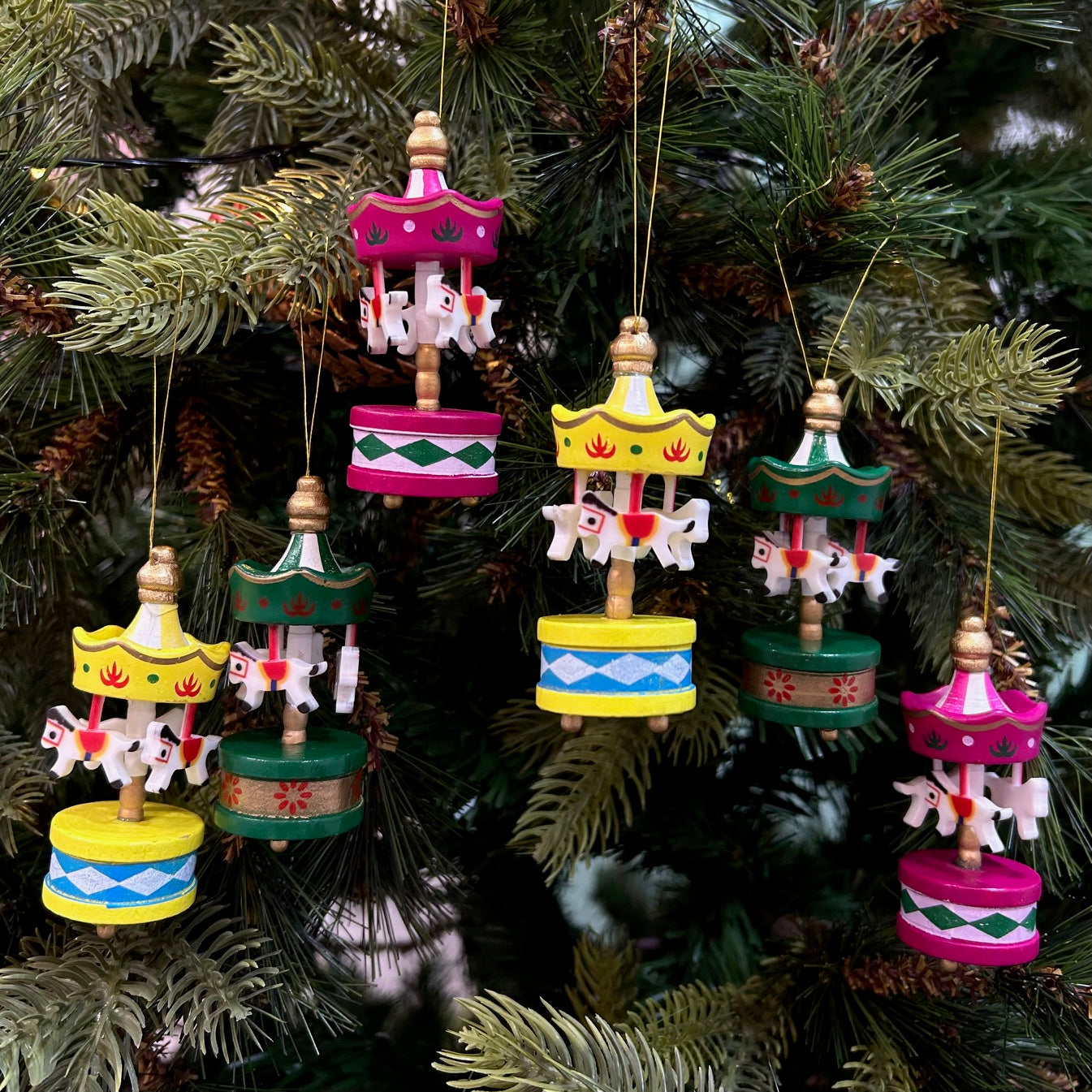 Whirlwind Wonder Carousel Ornaments (Set of 6)