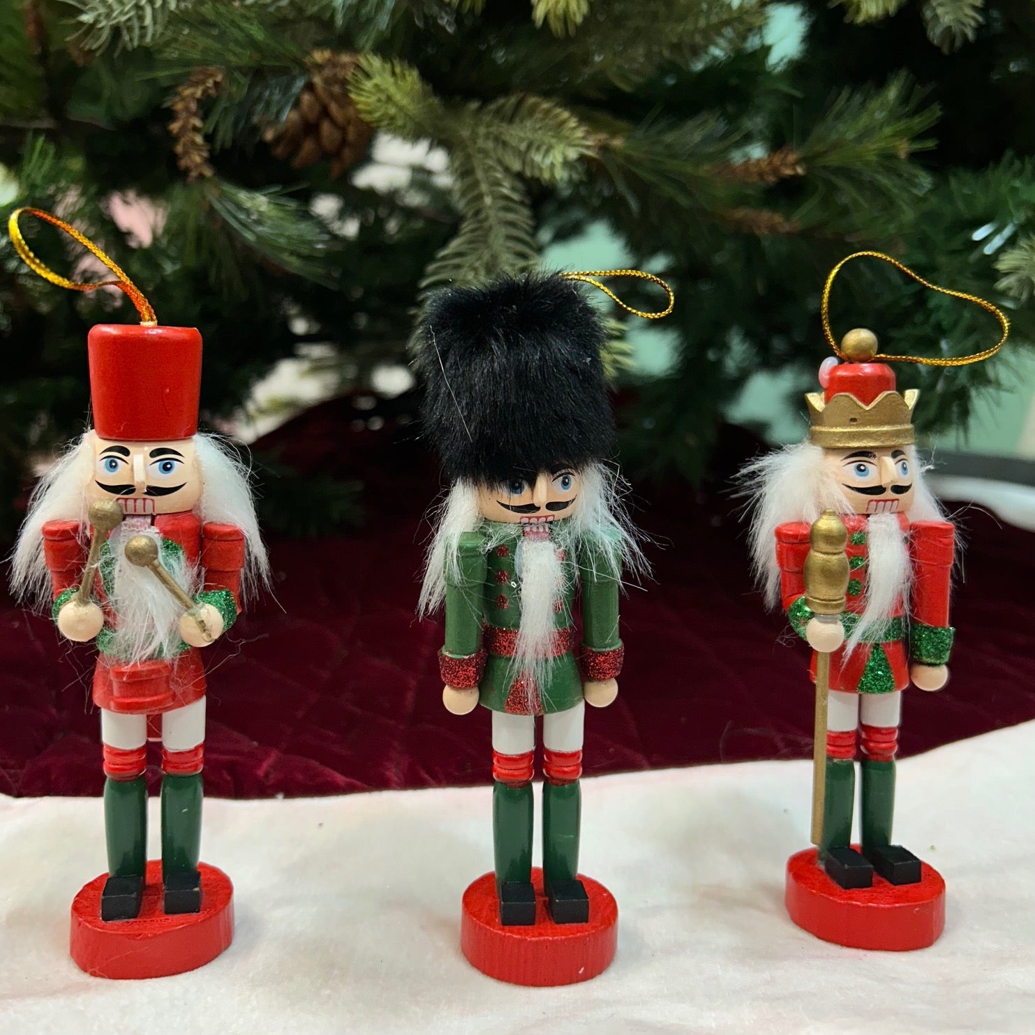 Glitter Nutcracker Ornaments (Set of 3)